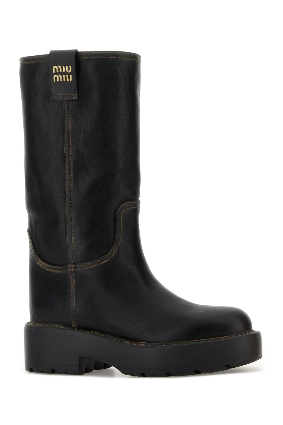 MIU MIU Chic Leather Ankle Boots for Women