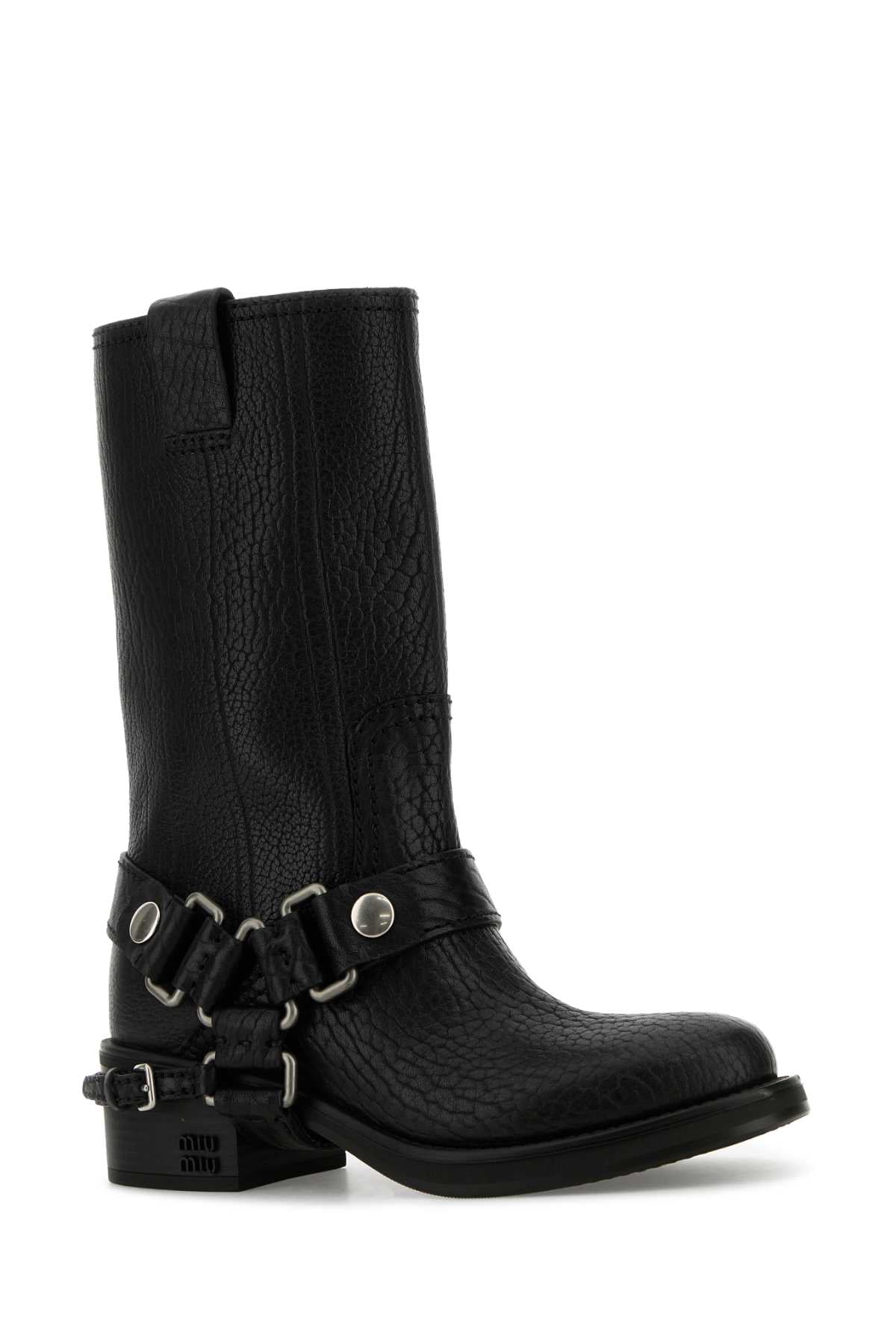 MIU MIU Leather Ankle Boots for Women - SS25 Collection