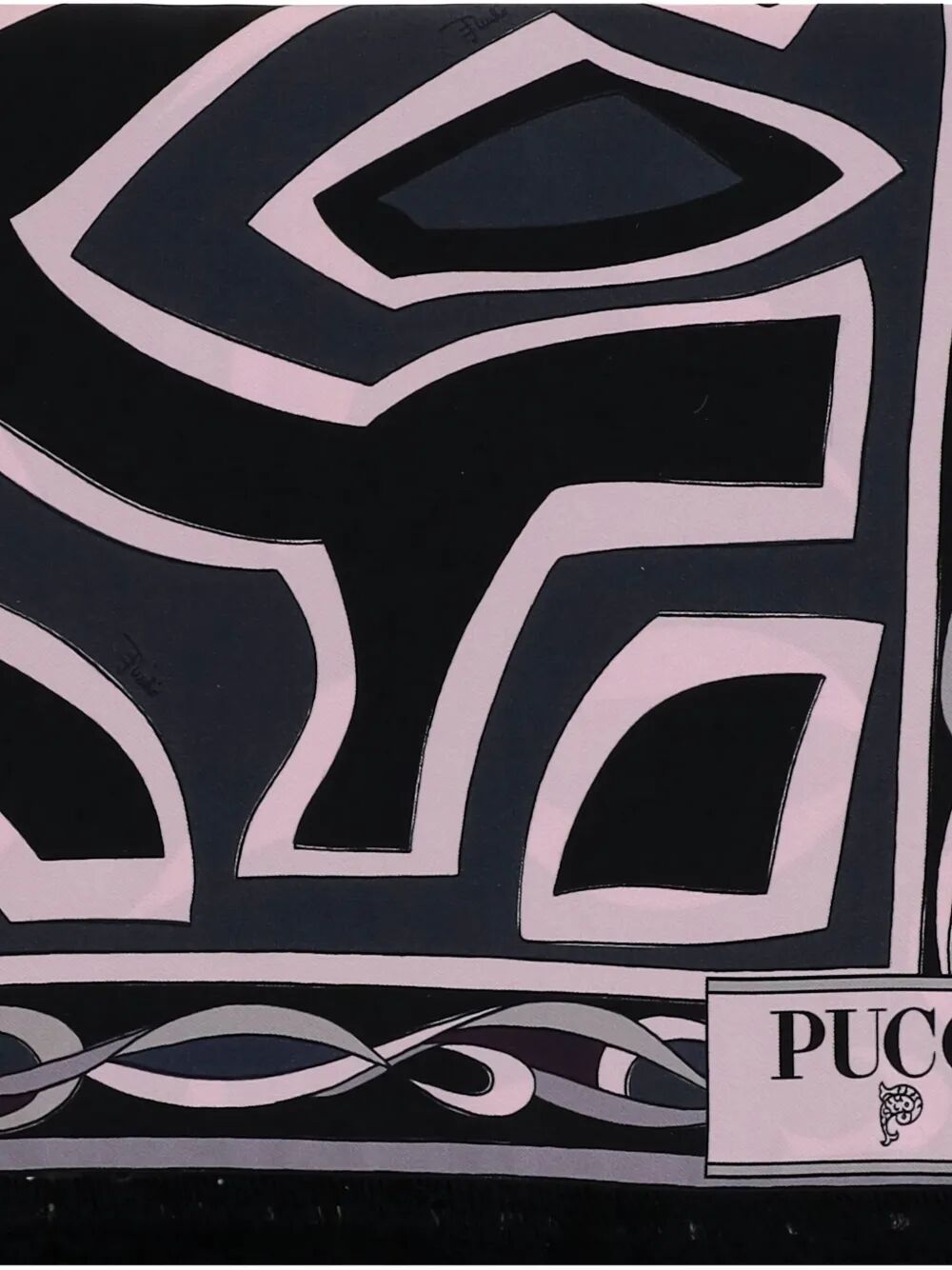 EMILIO PUCCI Geometric-Print Frayed Scarf