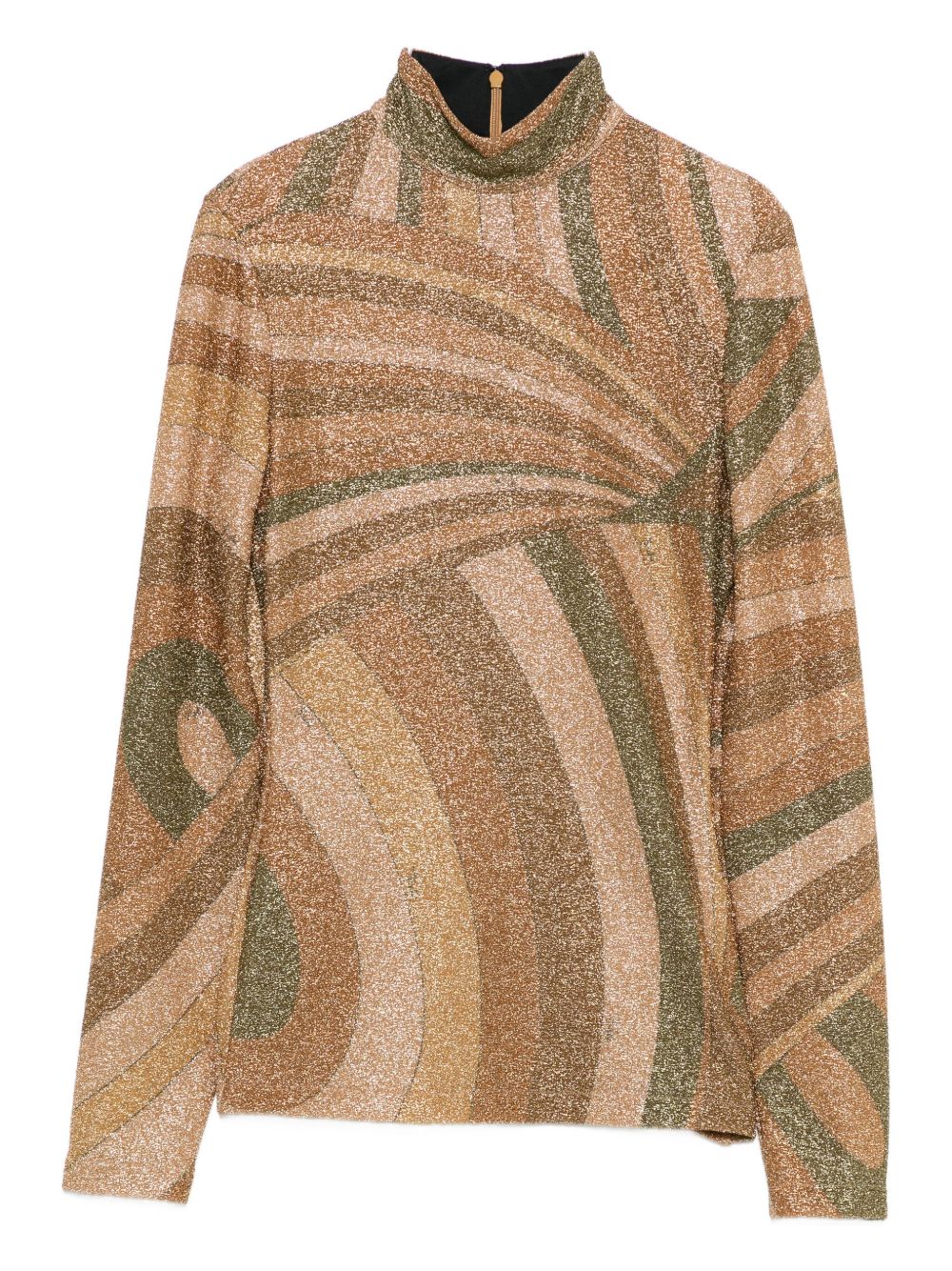 EMILIO PUCCI High Neck Long Sleeve Printed Top