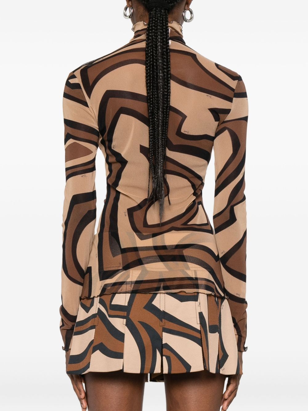 EMILIO PUCCI Printed Midi Dress with Ruffled Trim for Women