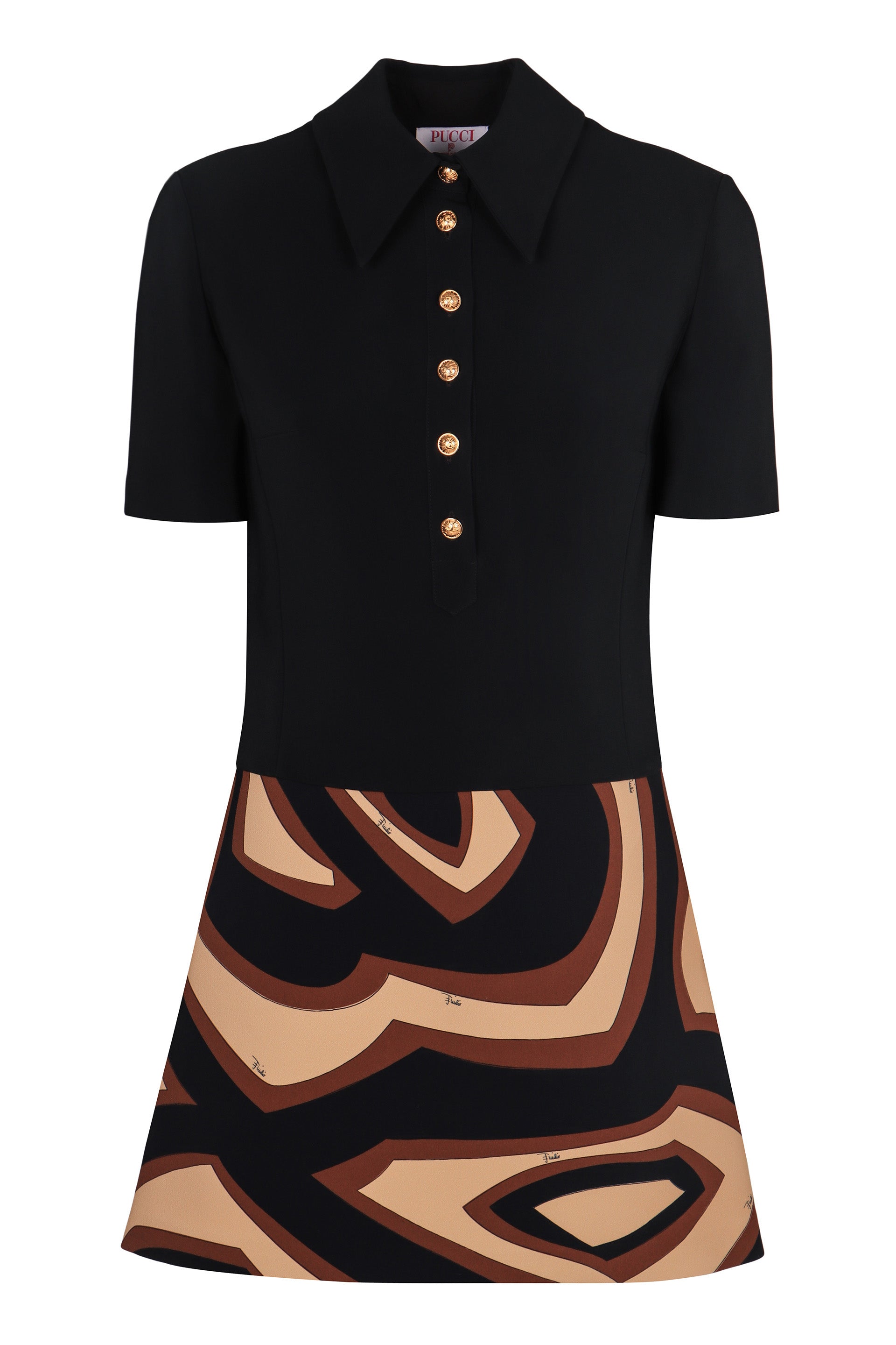 EMILIO PUCCI Fitted Mini Dress with Flared Skirt