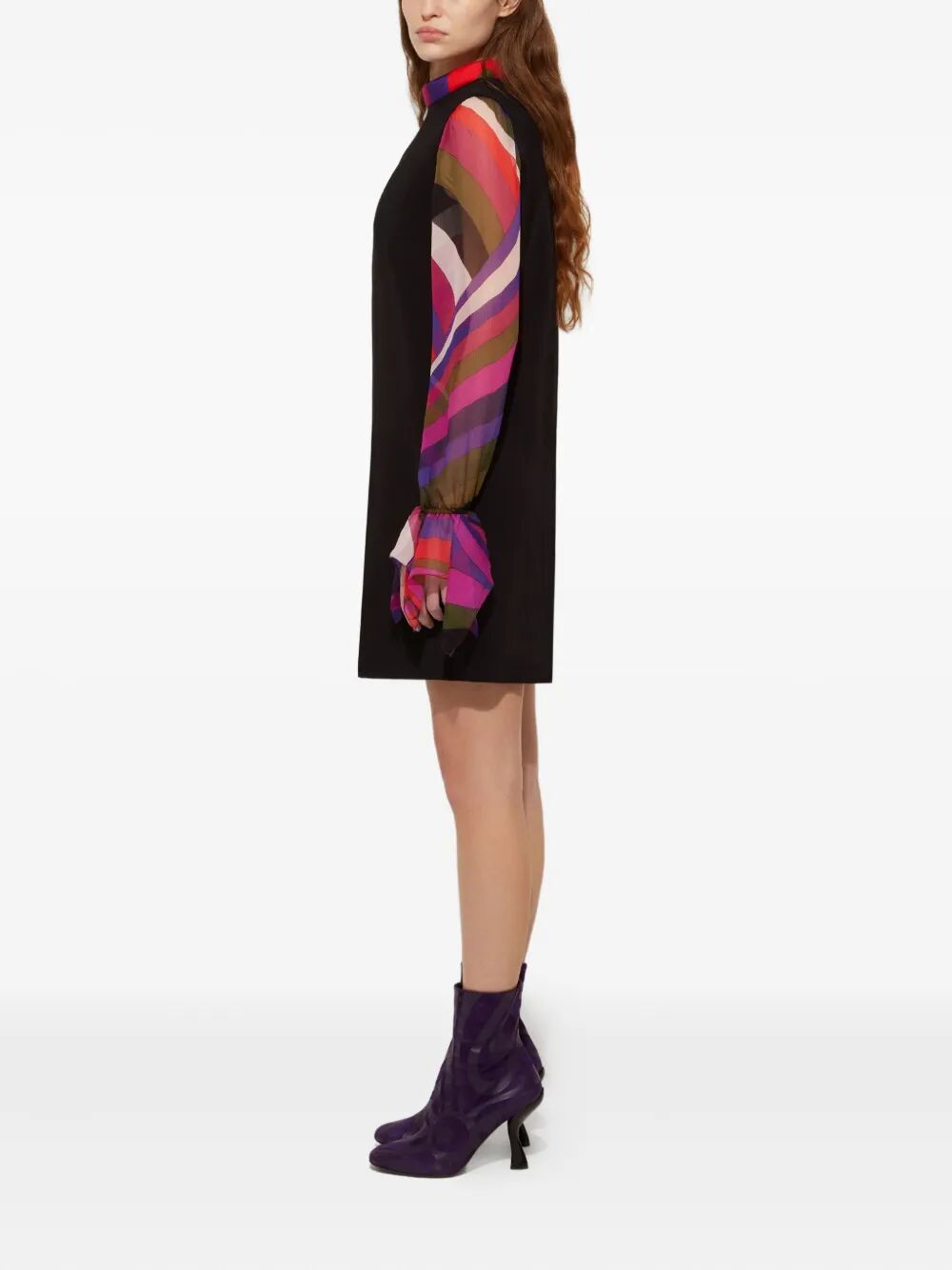 EMILIO PUCCI Printed Sleeve Heavy Cady Sheath Dress - FW25