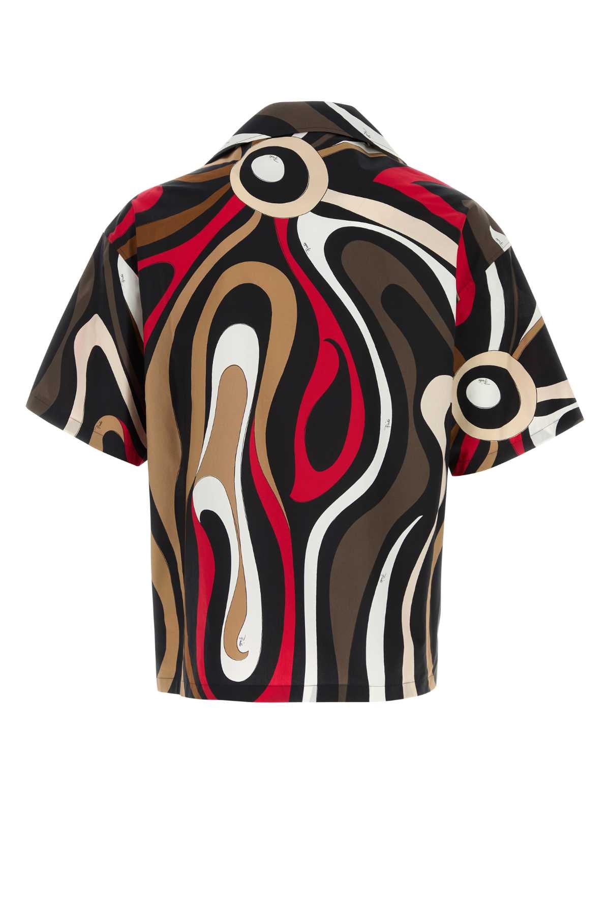 EMILIO PUCCI Printed Poplin Shirt for Men - Bowling Style