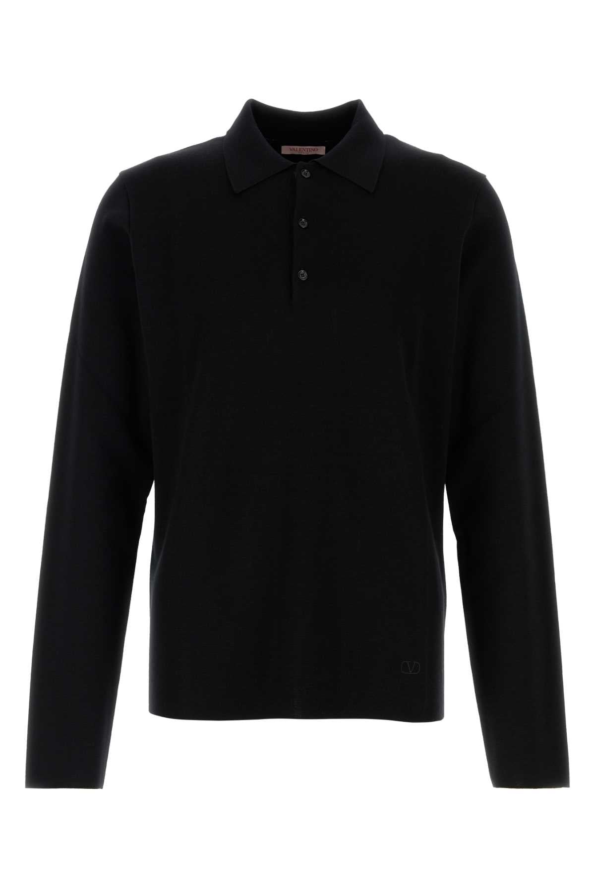 VALENTINO GARAVANI Men's Wool Polo Sweater with Vlogo Detail