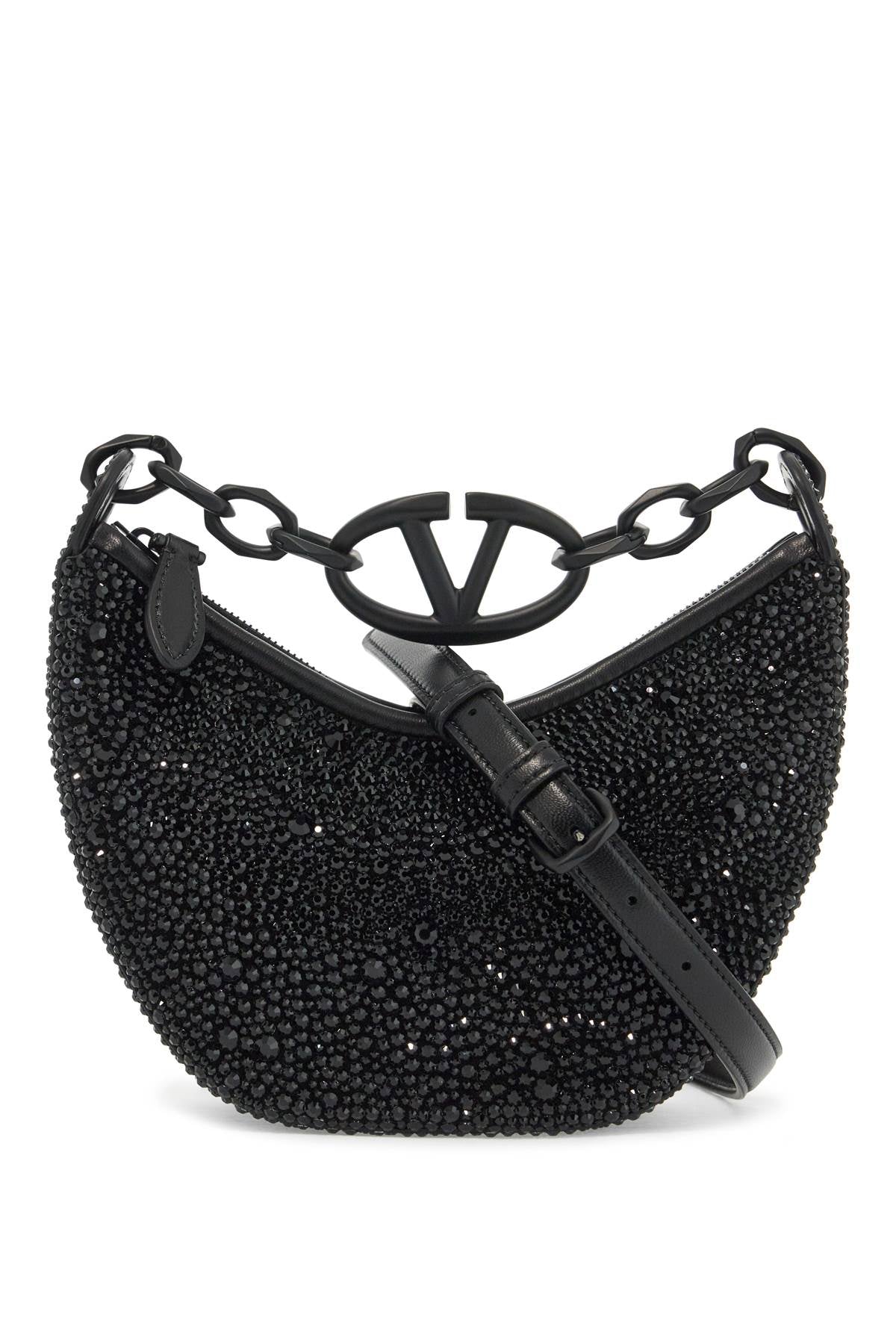 VALENTINO GARAVANI Mini Embellished Leather Hobo Handbag