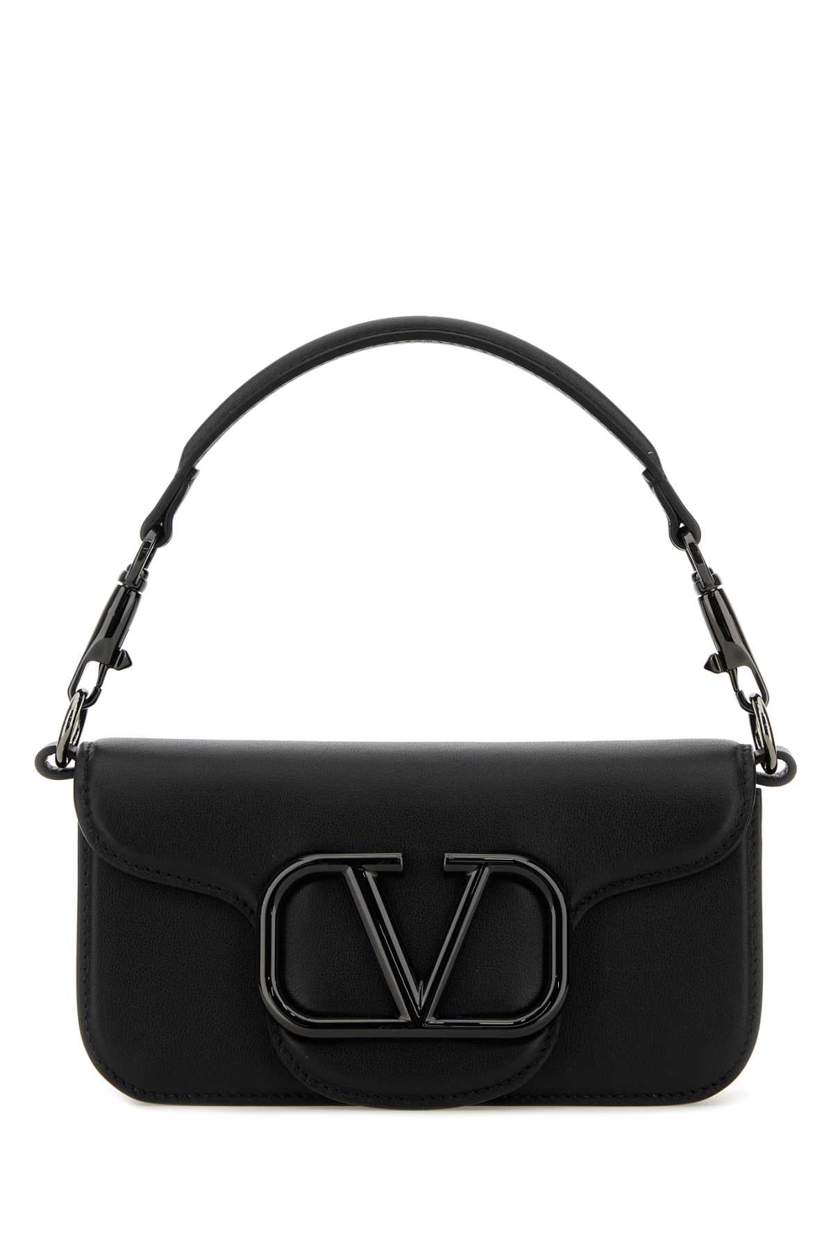 VALENTINO GARAVANI Mini Leather Clutch with Enameled Metal Finish