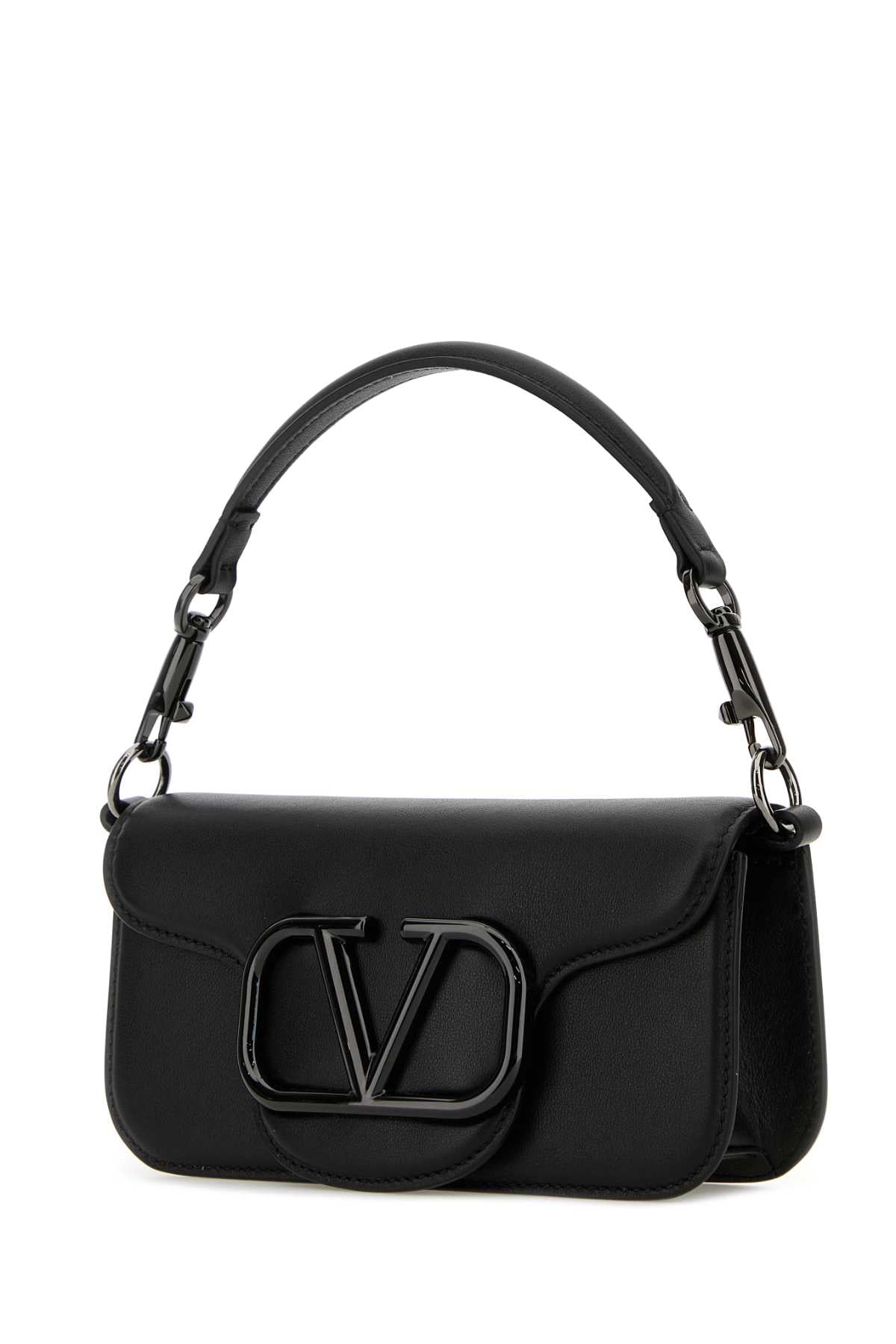 VALENTINO GARAVANI Mini Leather Clutch with Enameled Metal Finish