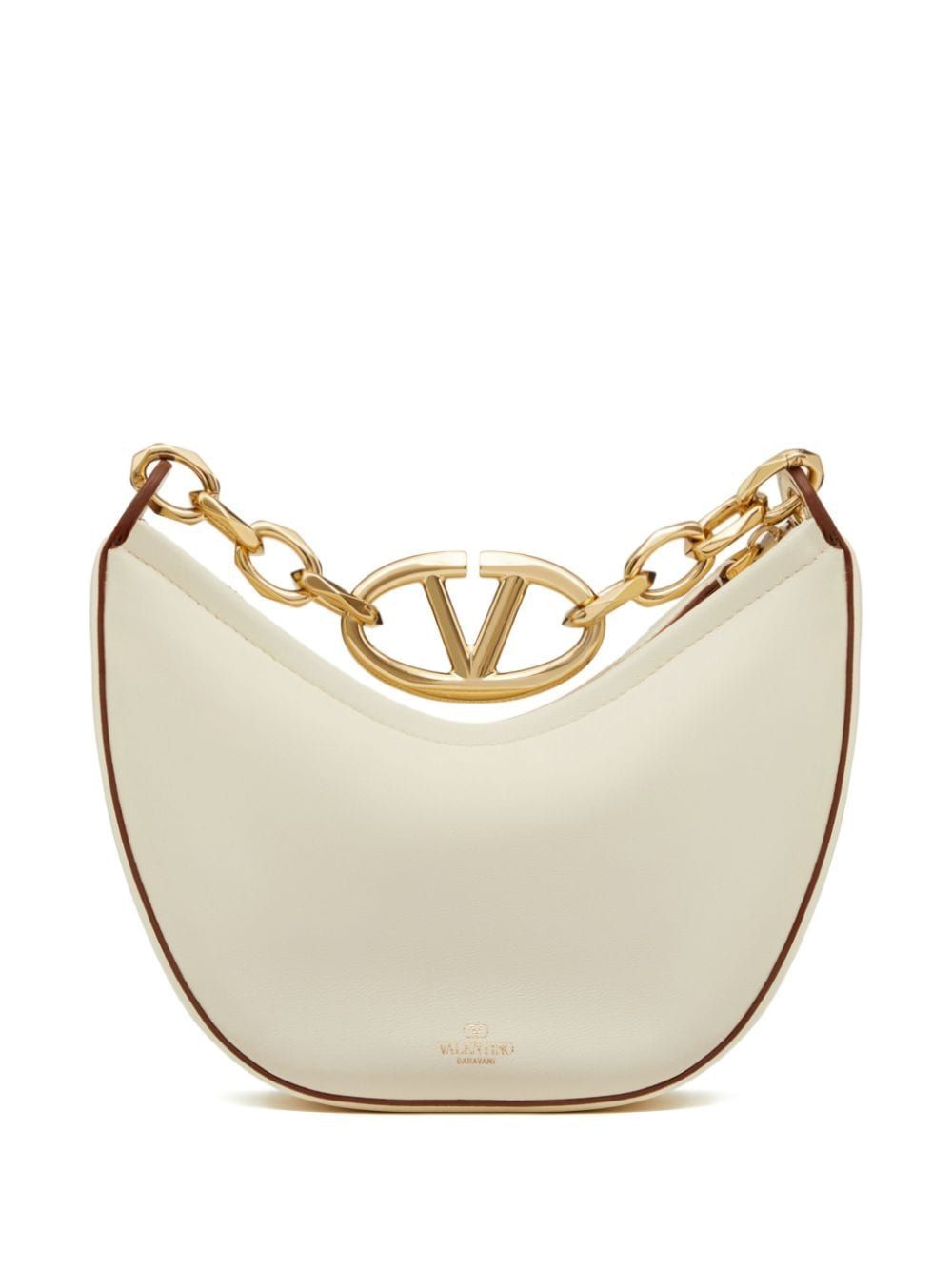 VALENTINO GARAVANI Mini Leather Hobo Handbag with Signature Logo