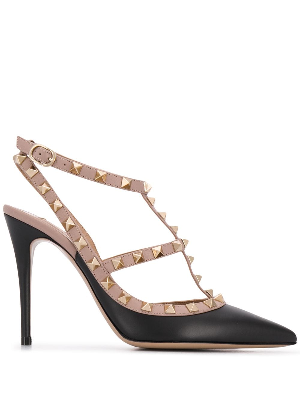 VALENTINO GARAVANI Rockstud Leather Pumps with Ankle Closure
