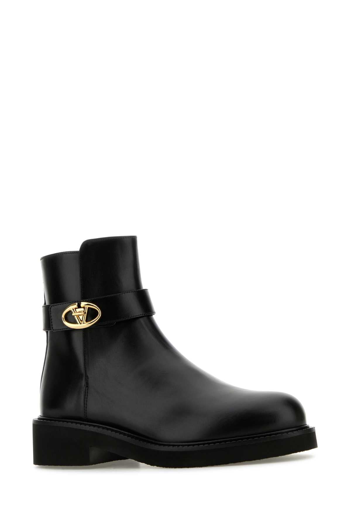 VALENTINO GARAVANI Leather VLogo Ankle Boots 2025