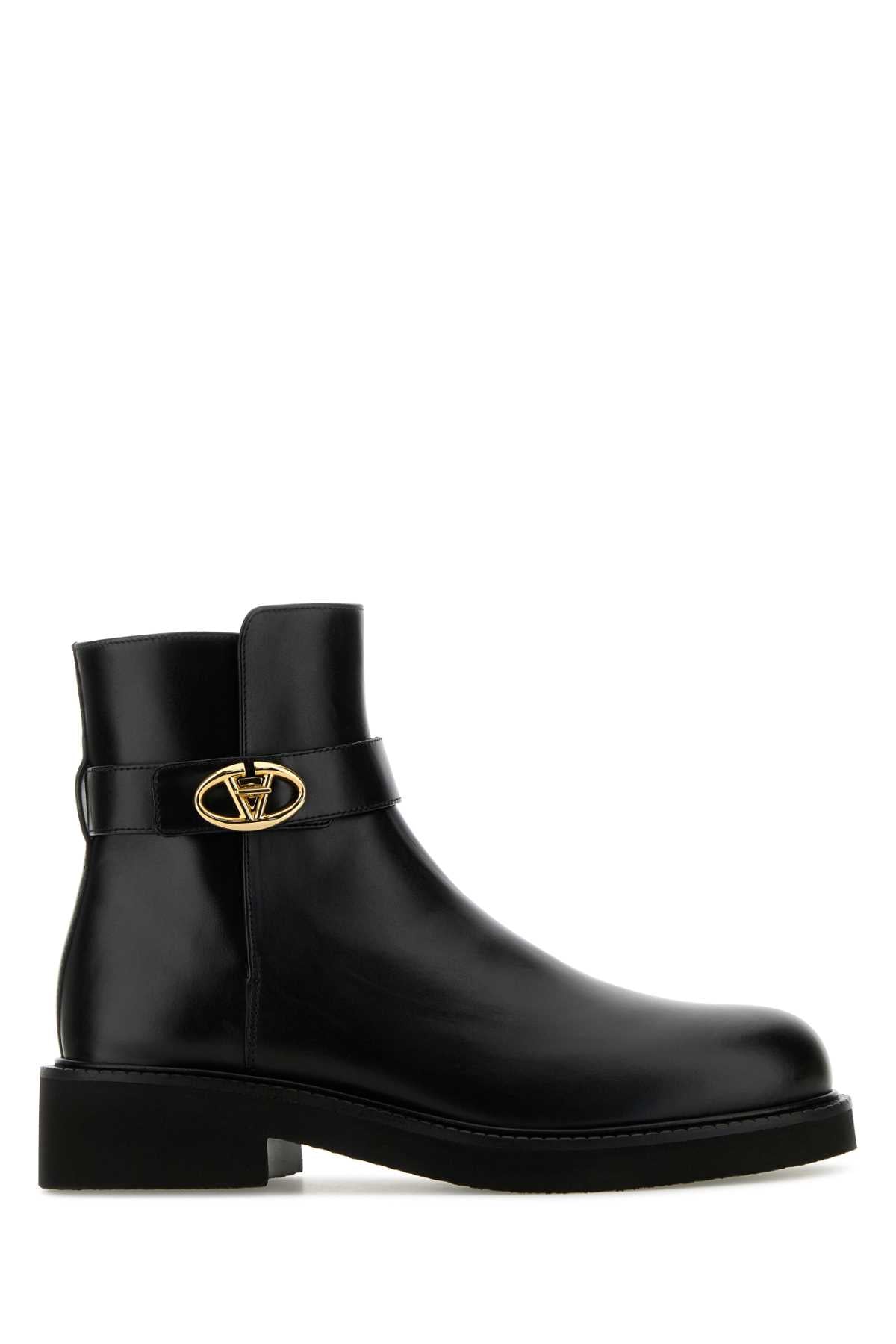 VALENTINO GARAVANI Leather VLogo Ankle Boots 2025