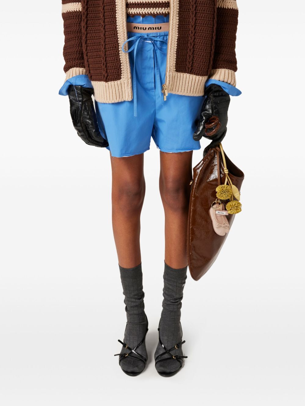 MIU MIU Patent Leather Mini Sandals with Buckles