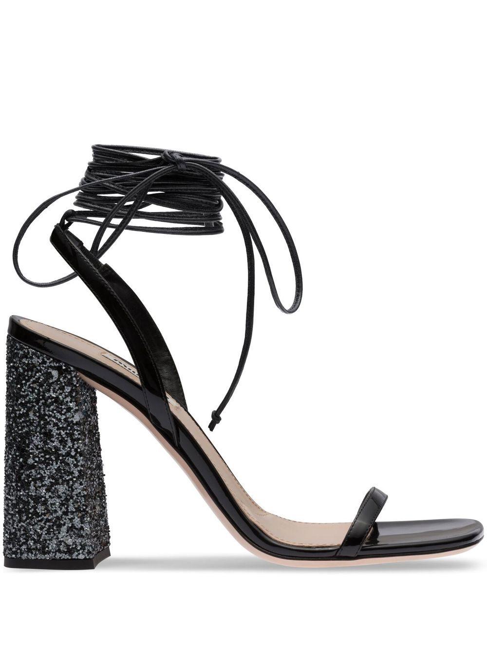 MIU MIU Mini Glitter & Gloss Sandals for Women