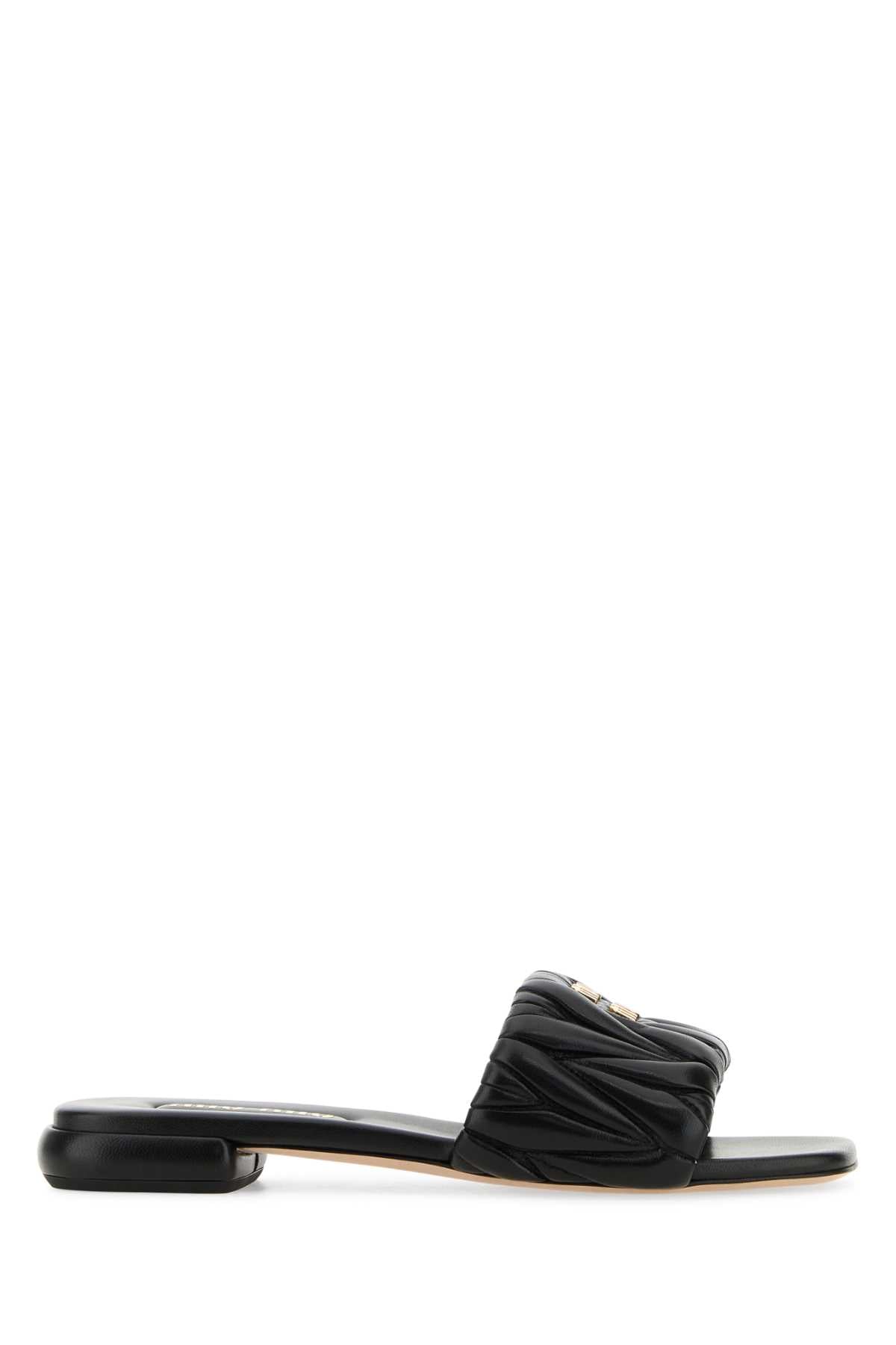 MIU MIU Elegant Nappa Leather Slippers for Women