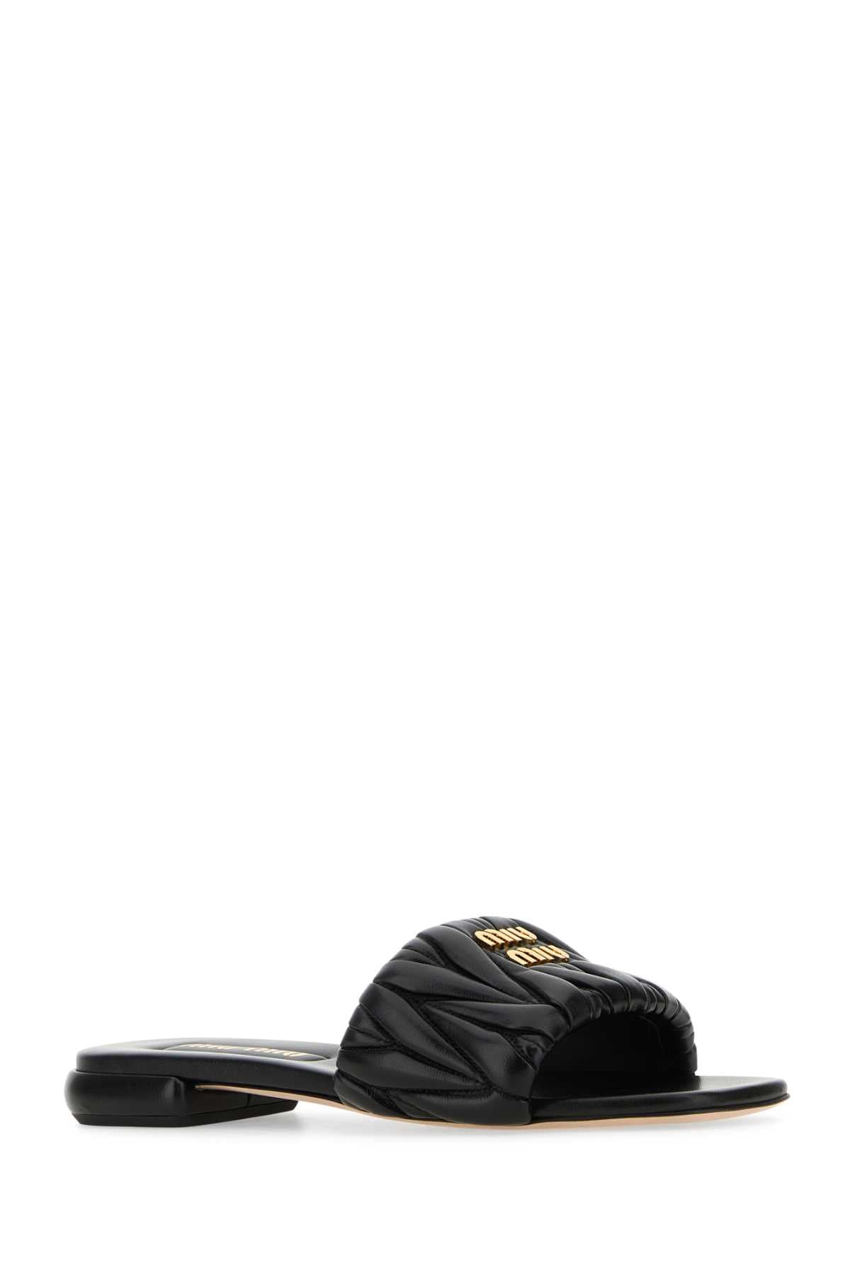 MIU MIU Elegant Nappa Leather Slippers for Women