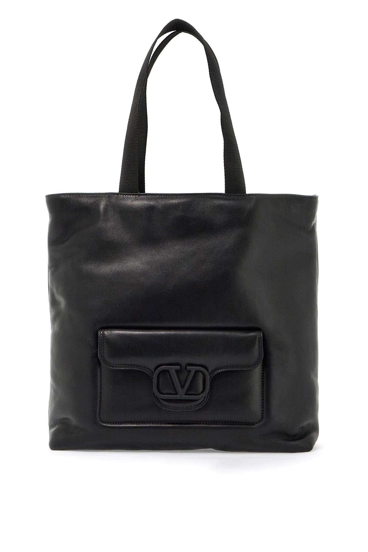 VALENTINO GARAVANI Nappa Leather Noir Shopping Handbag for Men