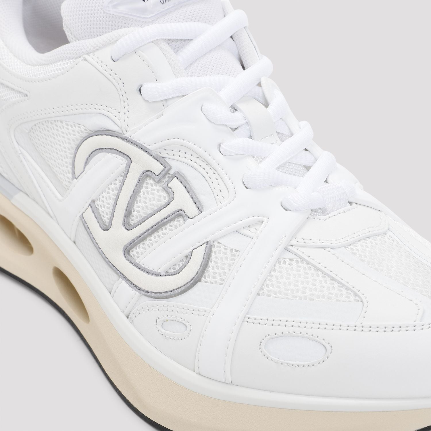 VALENTINO GARAVANI Leather and Fabric Vlogo Easyjog Sneaker