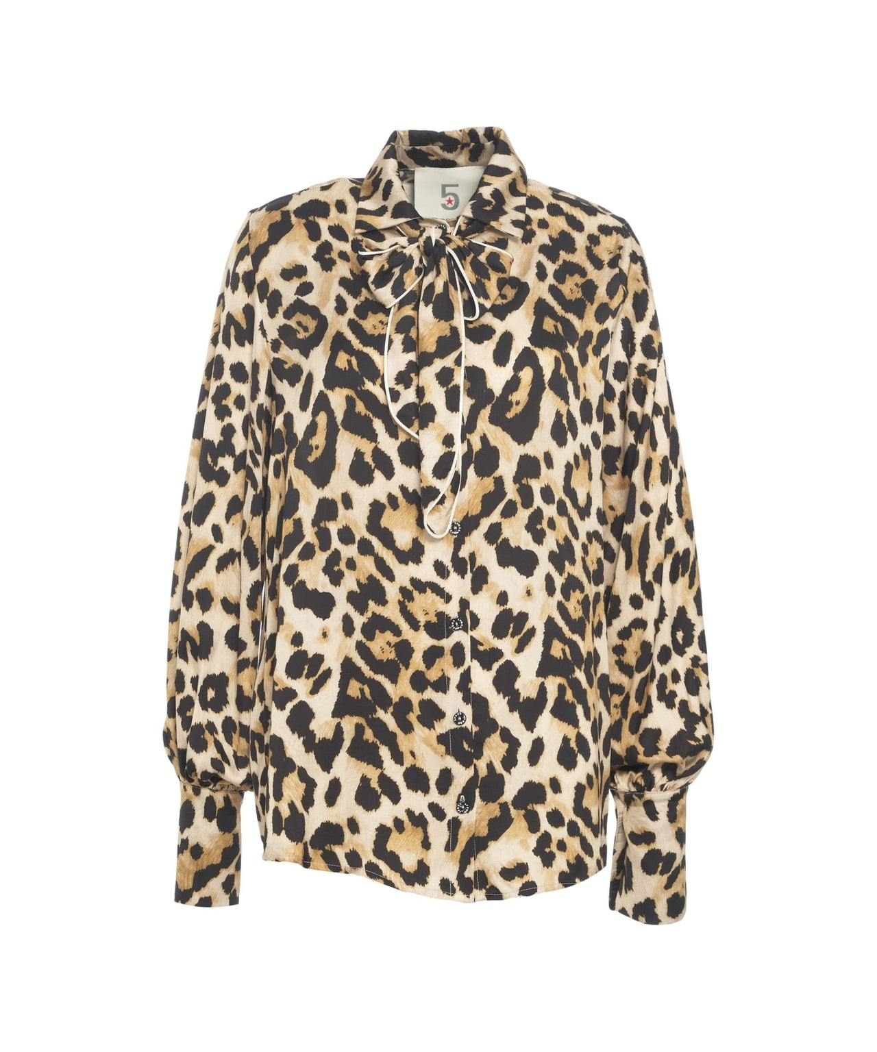 5 PROGRESS Elegant Bow Blouse with Puff Sleeves