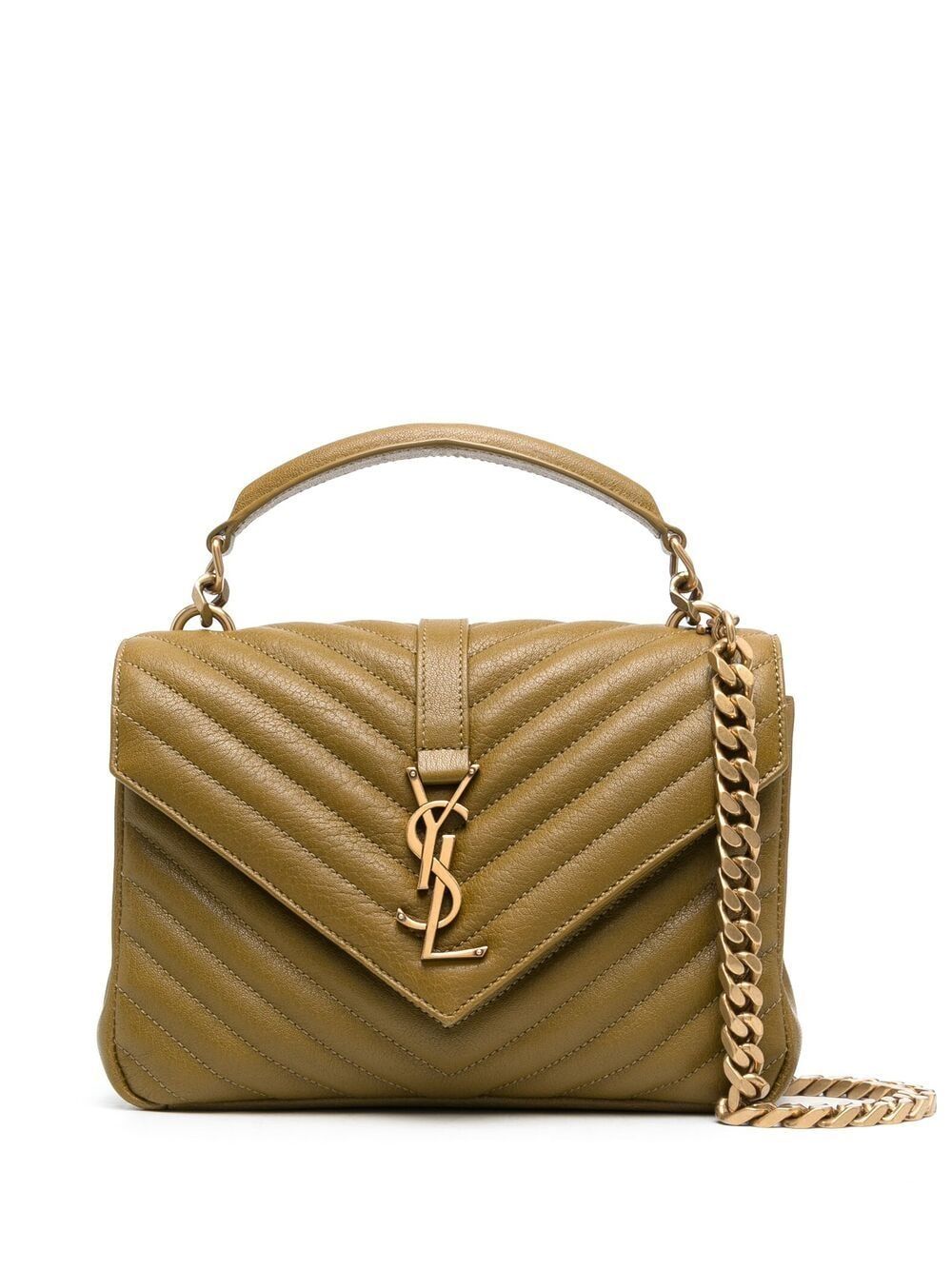 SAINT LAURENT Mini College Logo Plaque Shoulder Handbag