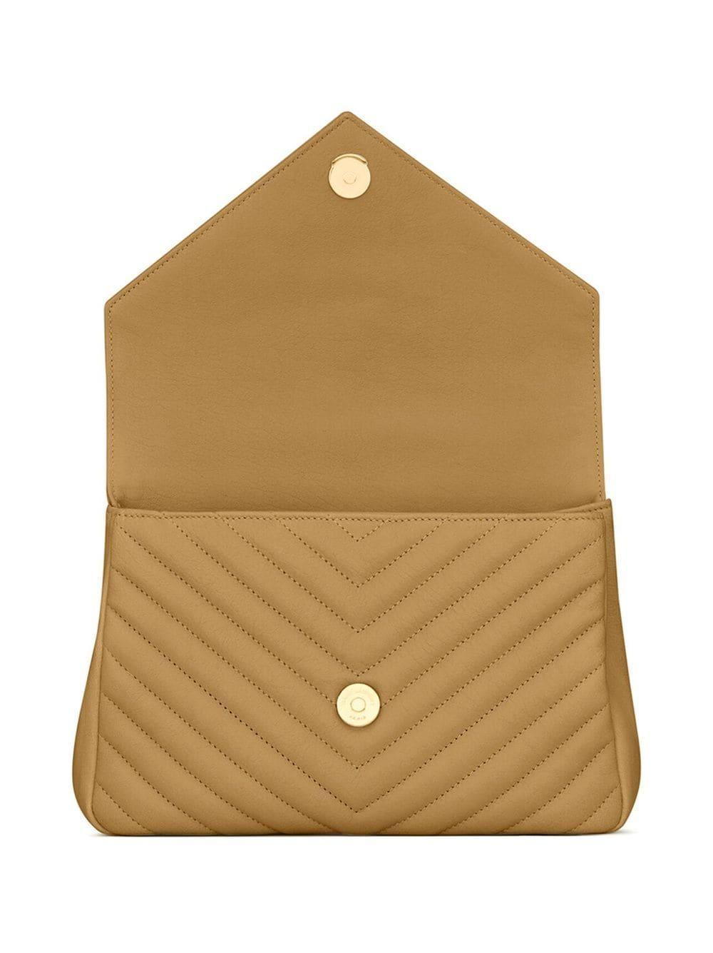 SAINT LAURENT College Logo Plaque Shoulder Handbag