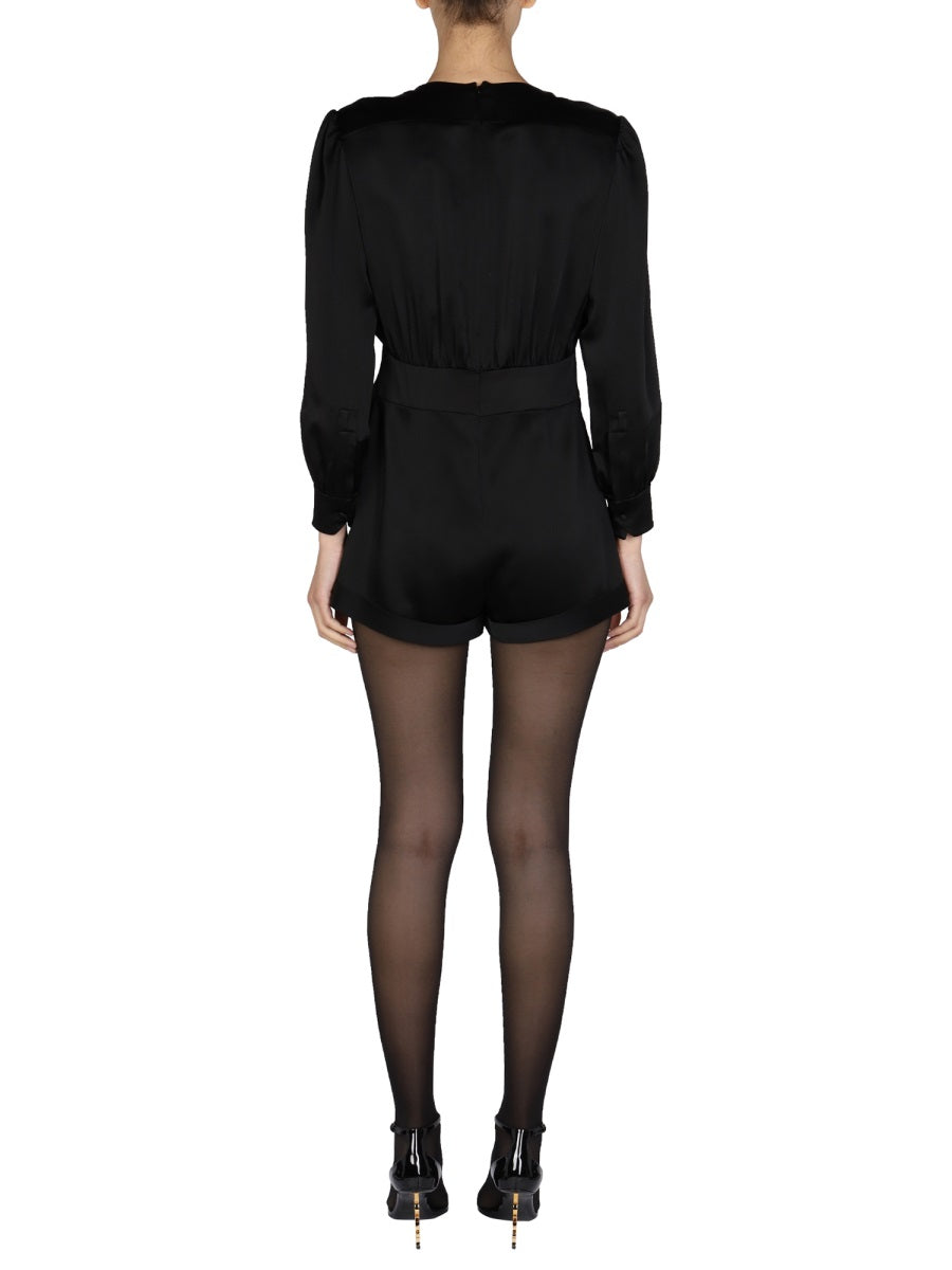 SAINT LAURENT Elegant V-Neck Jumpsuit for Women