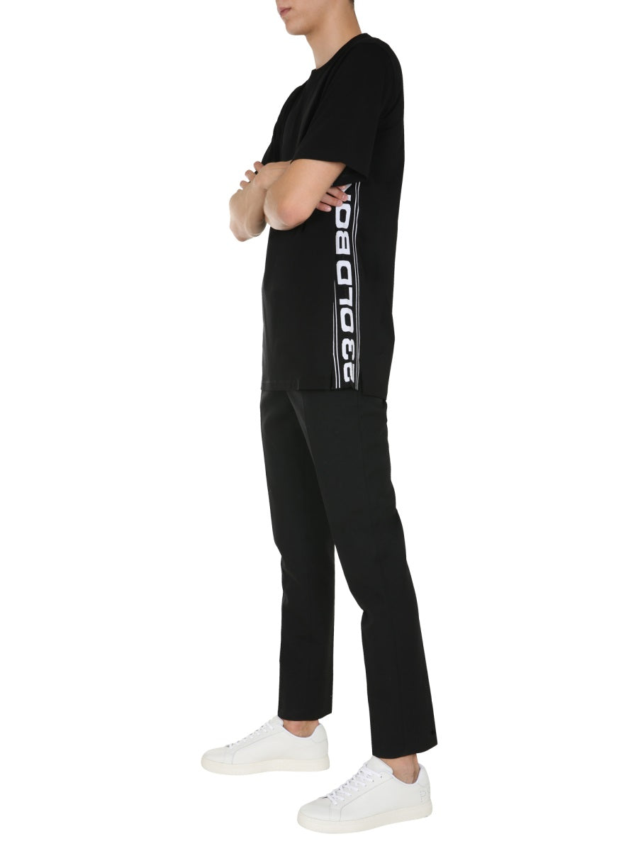 STELLA MCCARTNEY Unisex Round Neck T-Shirt with Side Band