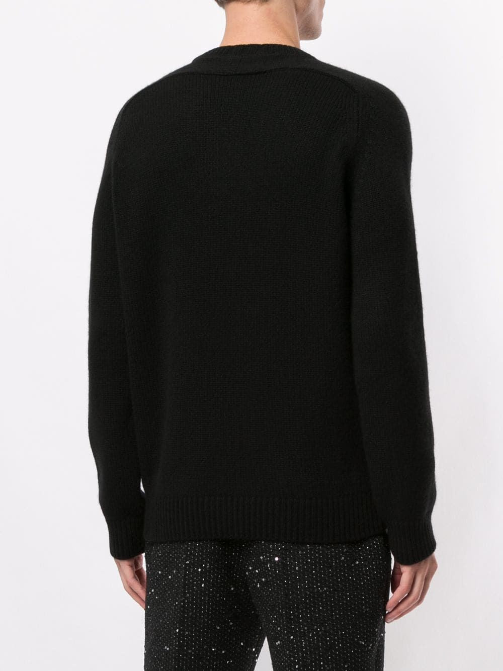 SAINT LAURENT Round Neck Long Sleeve Cashmere Sweater