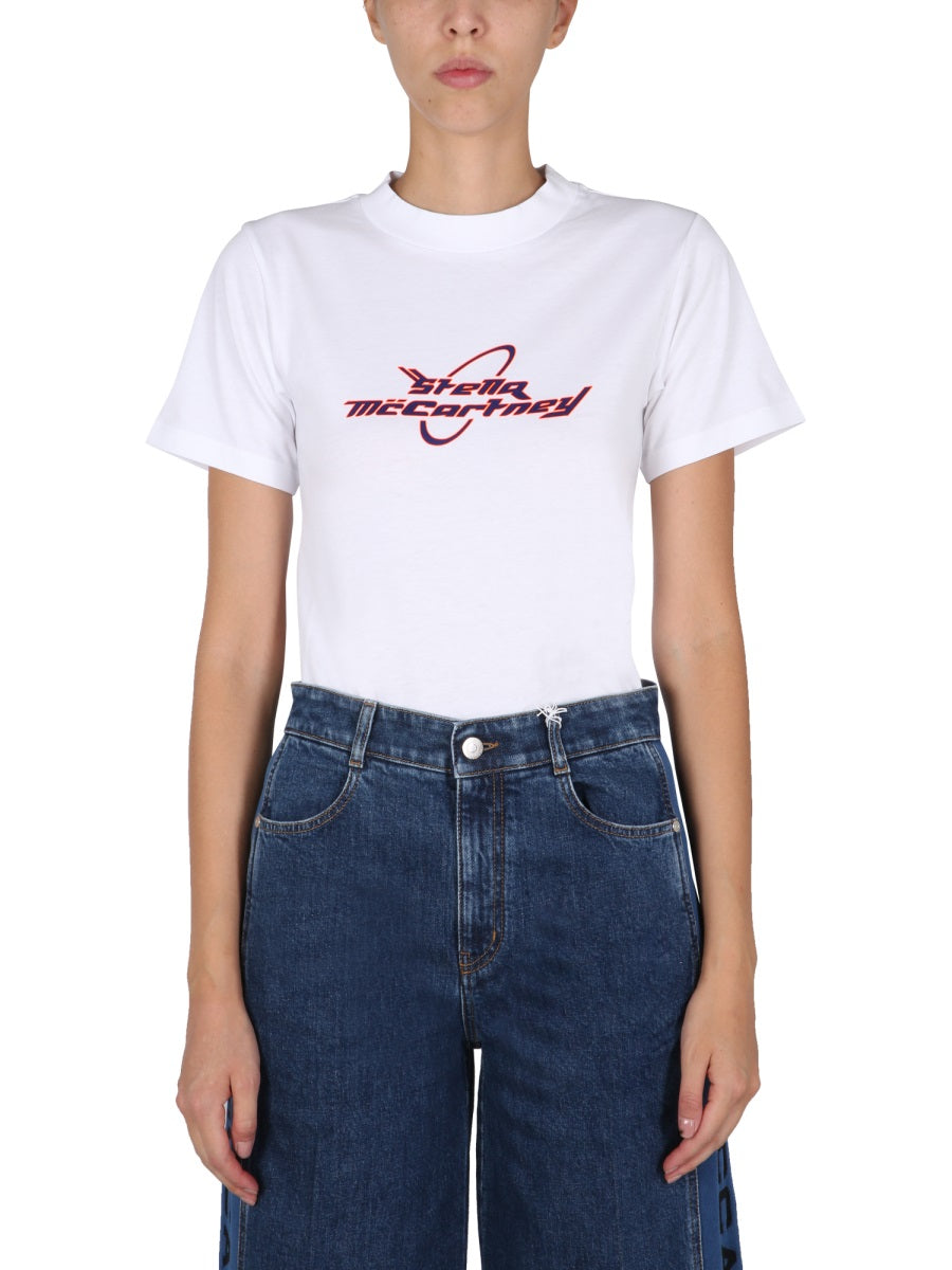 STELLA MCCARTNEY Logo Print Crew Neck T-Shirt for Women