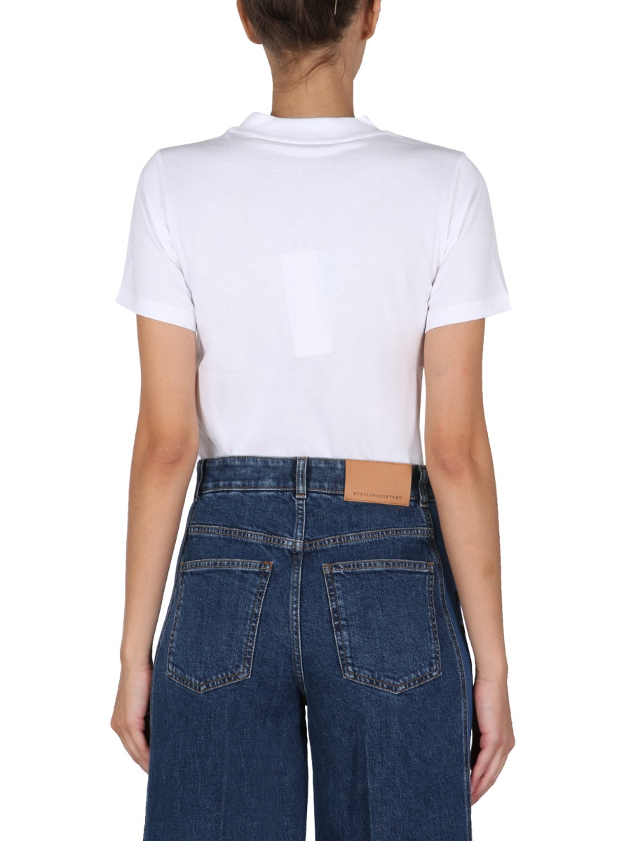 STELLA MCCARTNEY Logo Print Crew Neck T-Shirt for Women