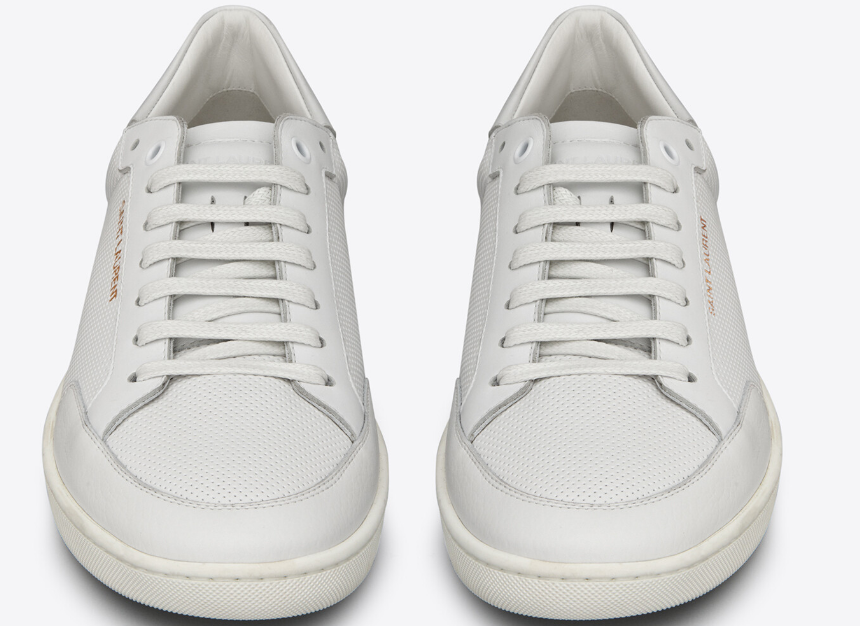 SAINT LAURENT Leather Flat Sneakers for Men