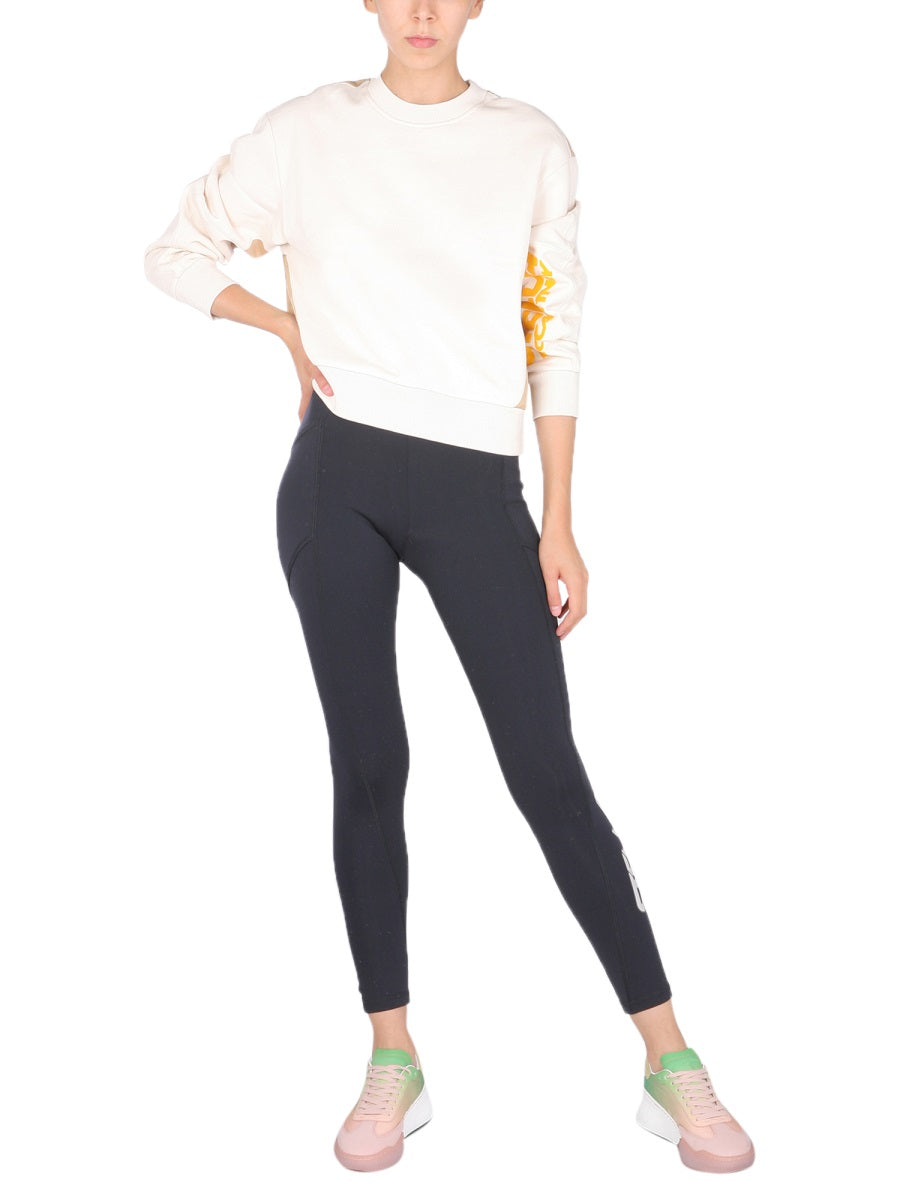STELLA MCCARTNEY Crew Neck Sweatshirt with Flocked Logo