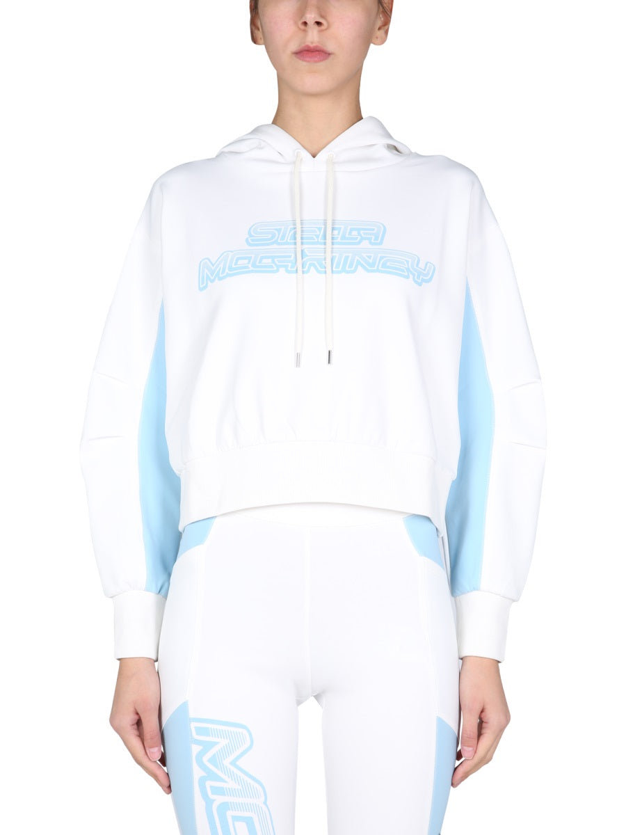 STELLA MCCARTNEY Logo Print Sweatshirt with Hood and Drawstring