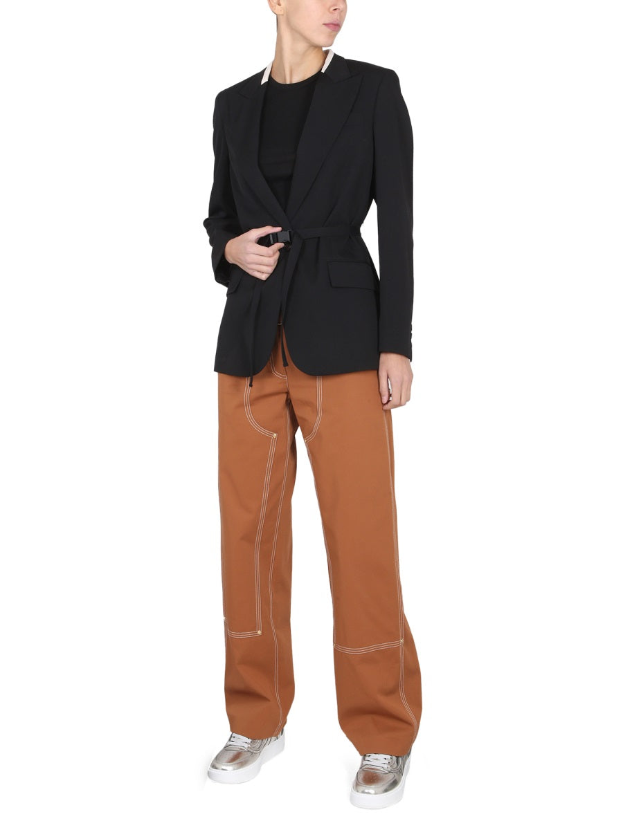 STELLA MCCARTNEY Belted Blazer with Peaked Lapels - Mini Fit