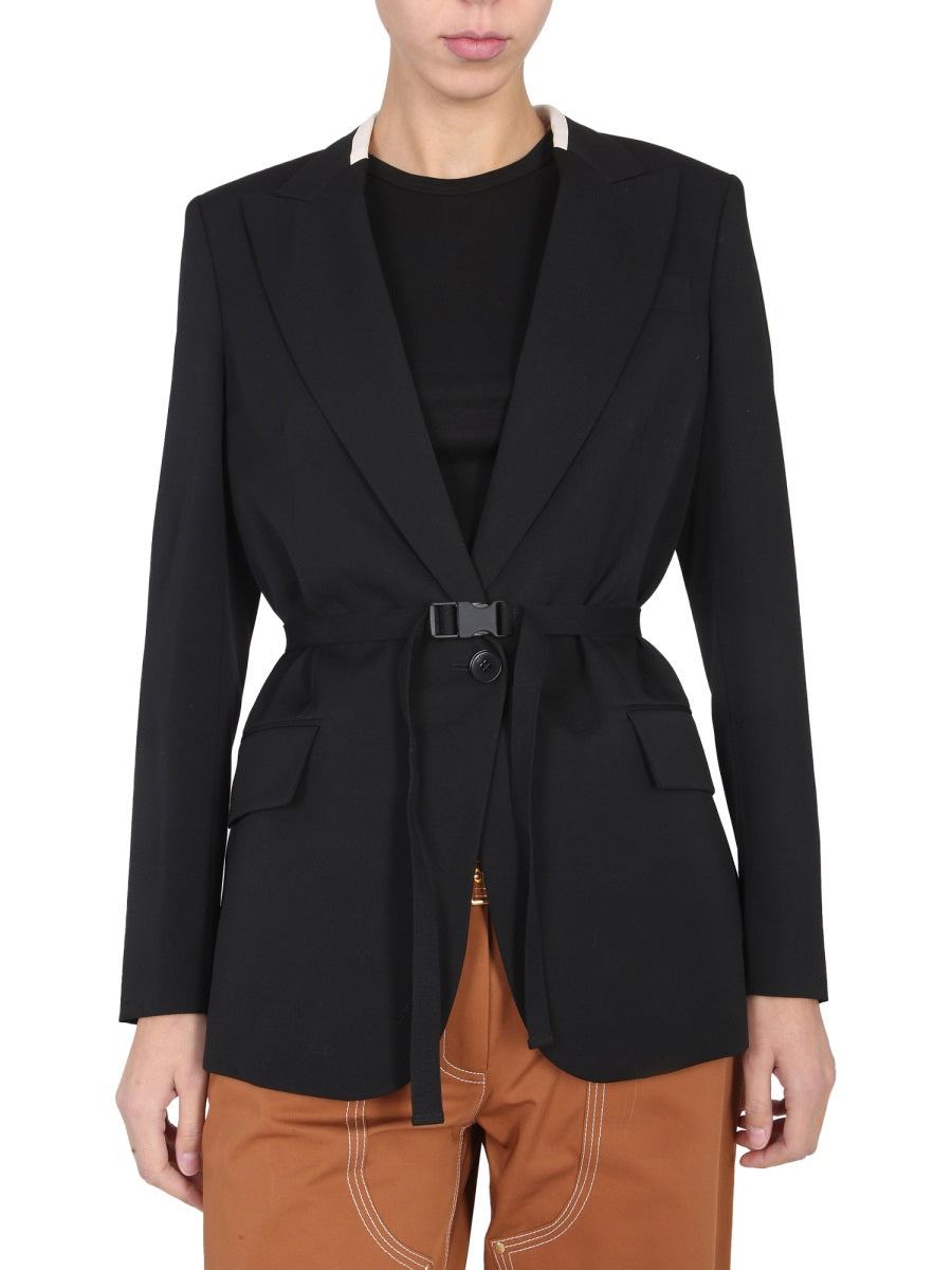 STELLA MCCARTNEY Belted Blazer with Peaked Lapels - Mini Fit
