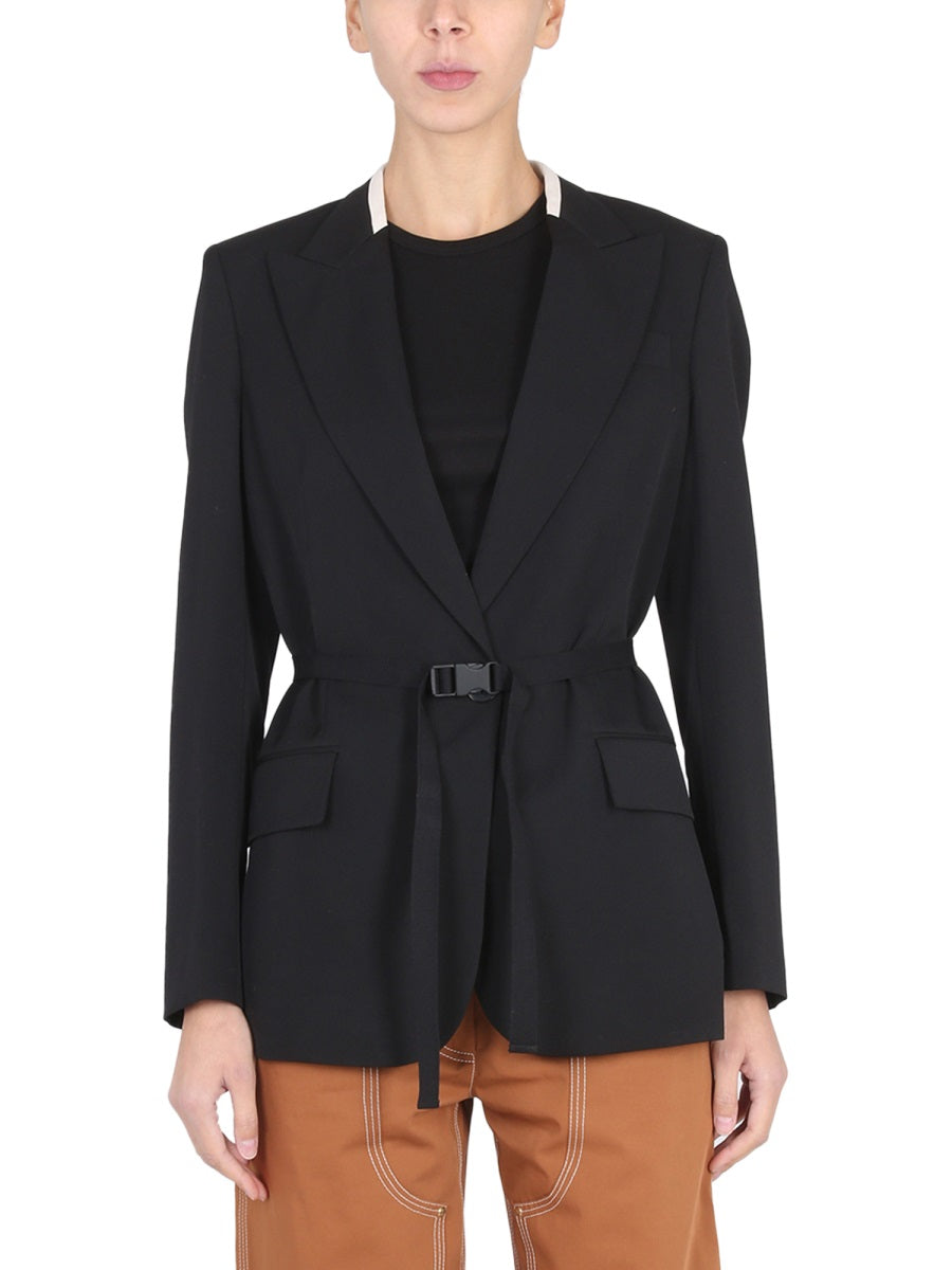 STELLA MCCARTNEY Belted Blazer with Peaked Lapels - Mini Fit
