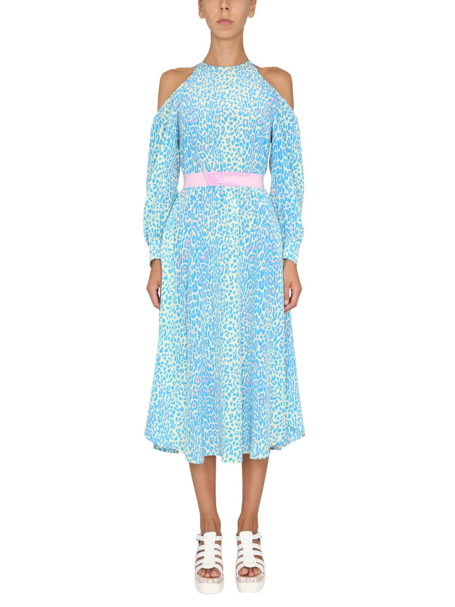 STELLA MCCARTNEY Animal Pattern Dress with Round Shoulder Design