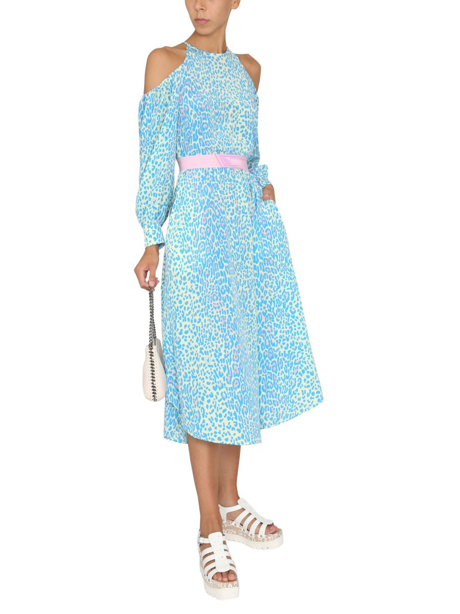 STELLA MCCARTNEY Animal Pattern Dress with Round Shoulder Design