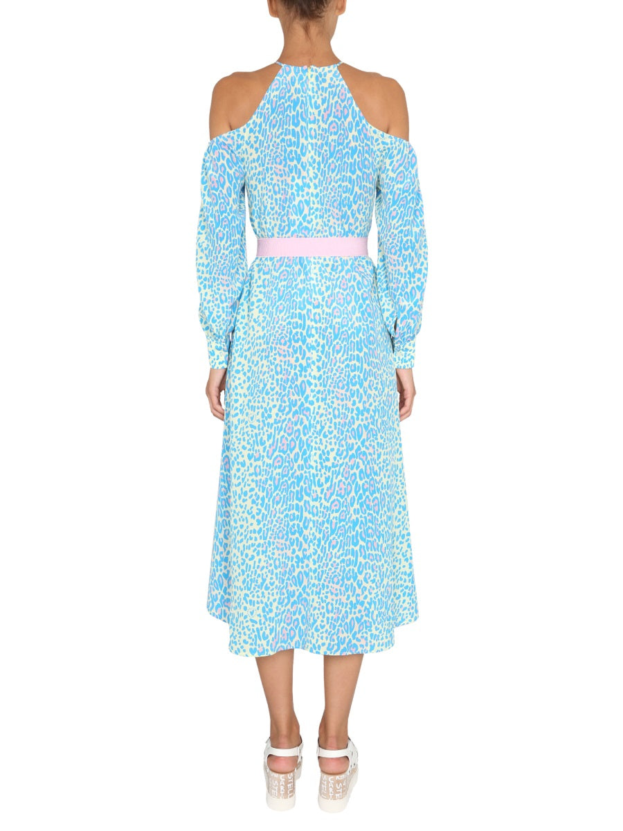STELLA MCCARTNEY Animal Pattern Dress with Round Shoulder Design