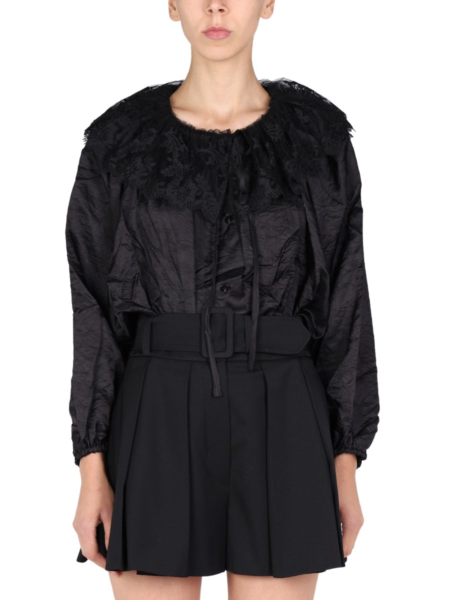 PATOU Embroidered Button Front Blouse