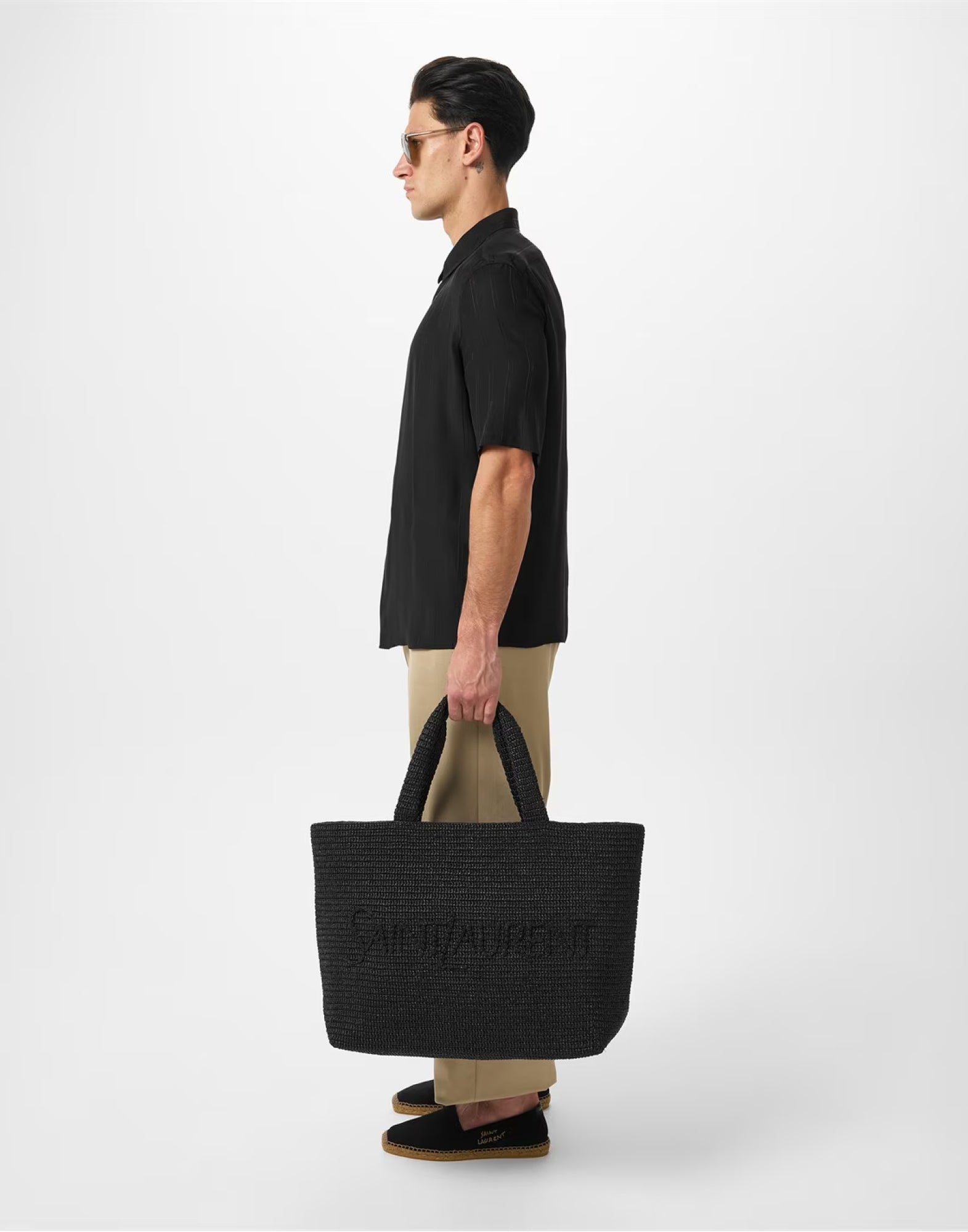 SAINT LAURENT Embroidered Logo Espadrilles for Men