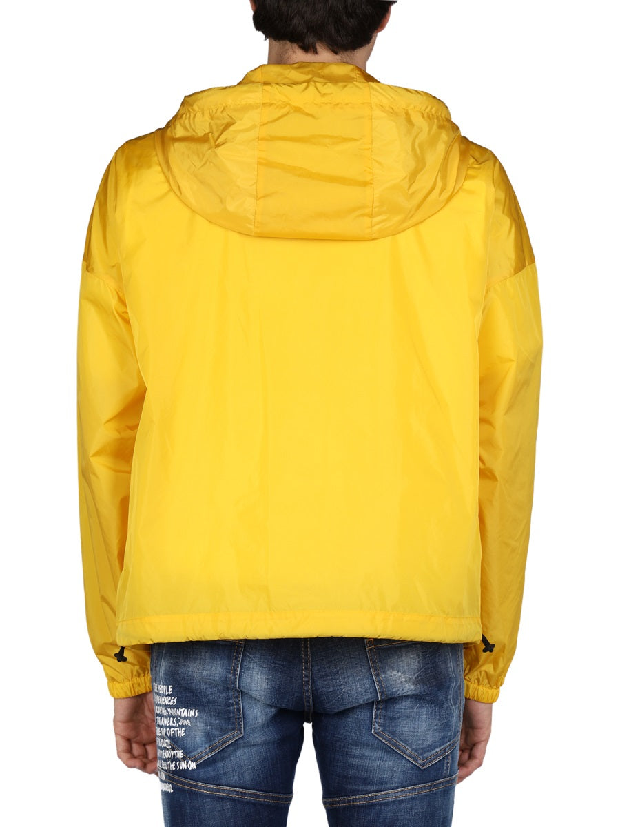 DSQUARED Men's Windbreaker Jacket with Logo and Hood