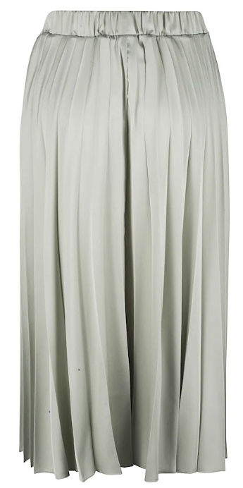 D.EXTERIOR Pleated Satin Midi Skirt with Elasticated Waistband