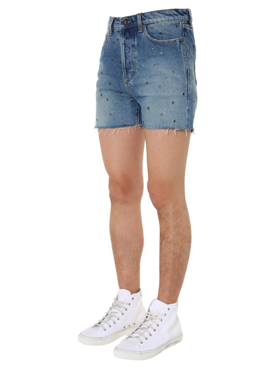 SAINT LAURENT Denim Bermuda Shorts