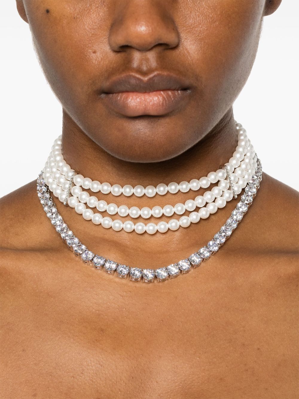 SELF-PORTRAIT Rhinestone Logo Bracelet