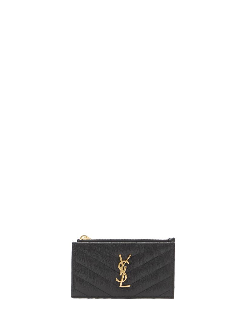 SAINT LAURENT Mini Leather Card Holder