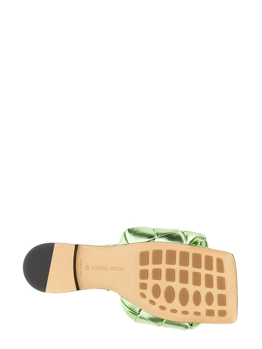 BOTTEGA VENETA Woven Leather Flat Sandal with 1 cm Heel