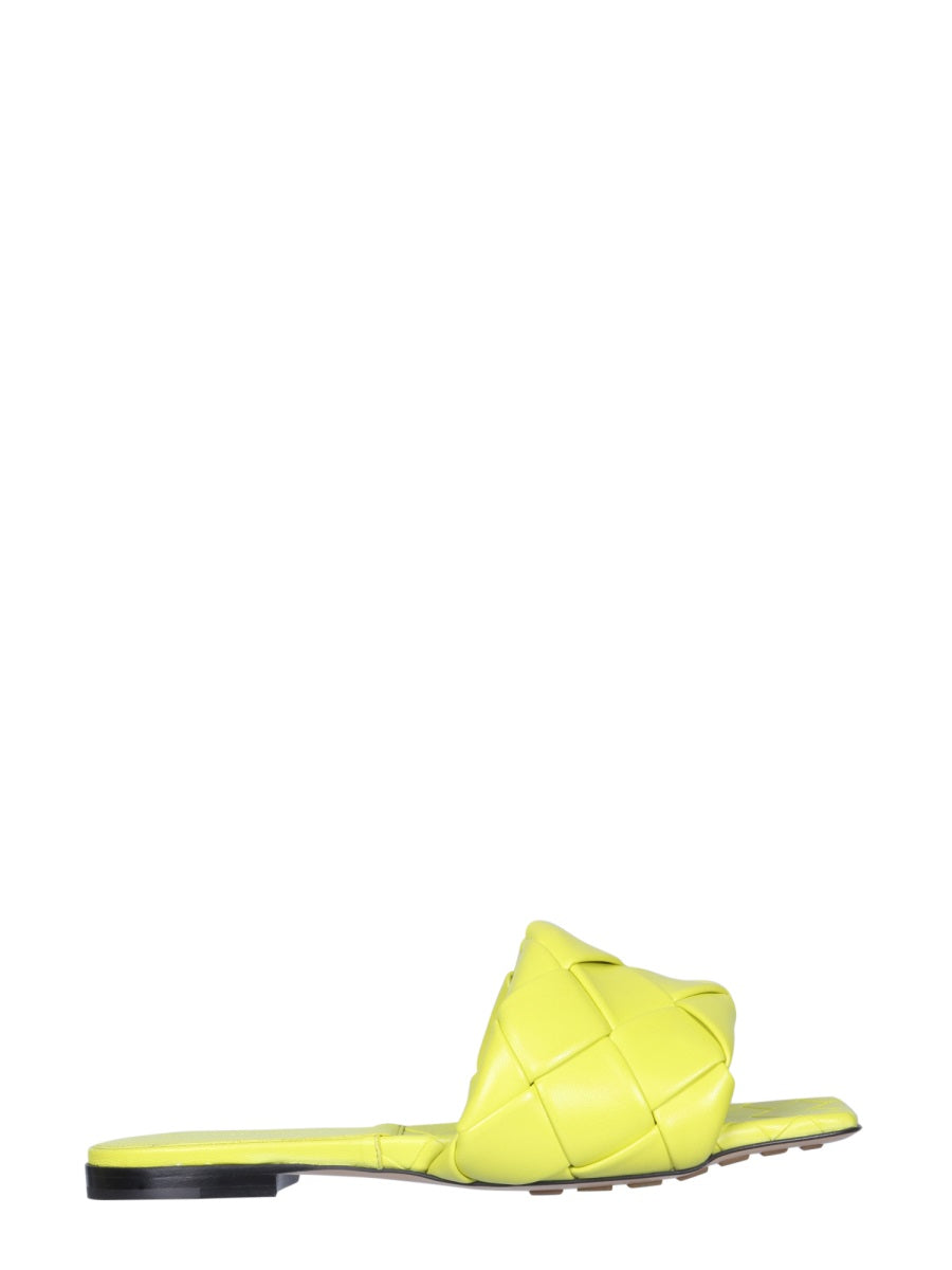 BOTTEGA VENETA Woven Leather Flat Sandal with 1 cm Heel