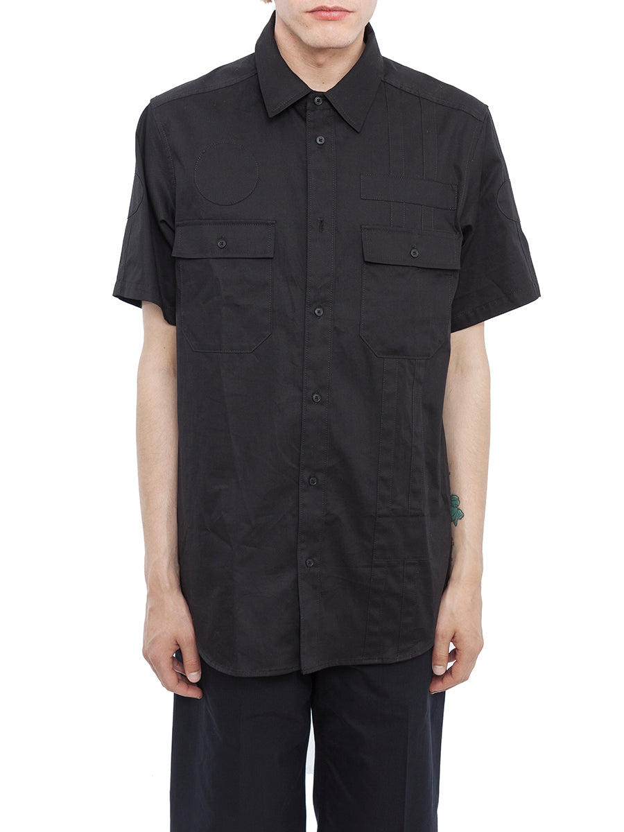ALEXANDER WANG Modern Patchwork Cotton Shirt with Double Pockets