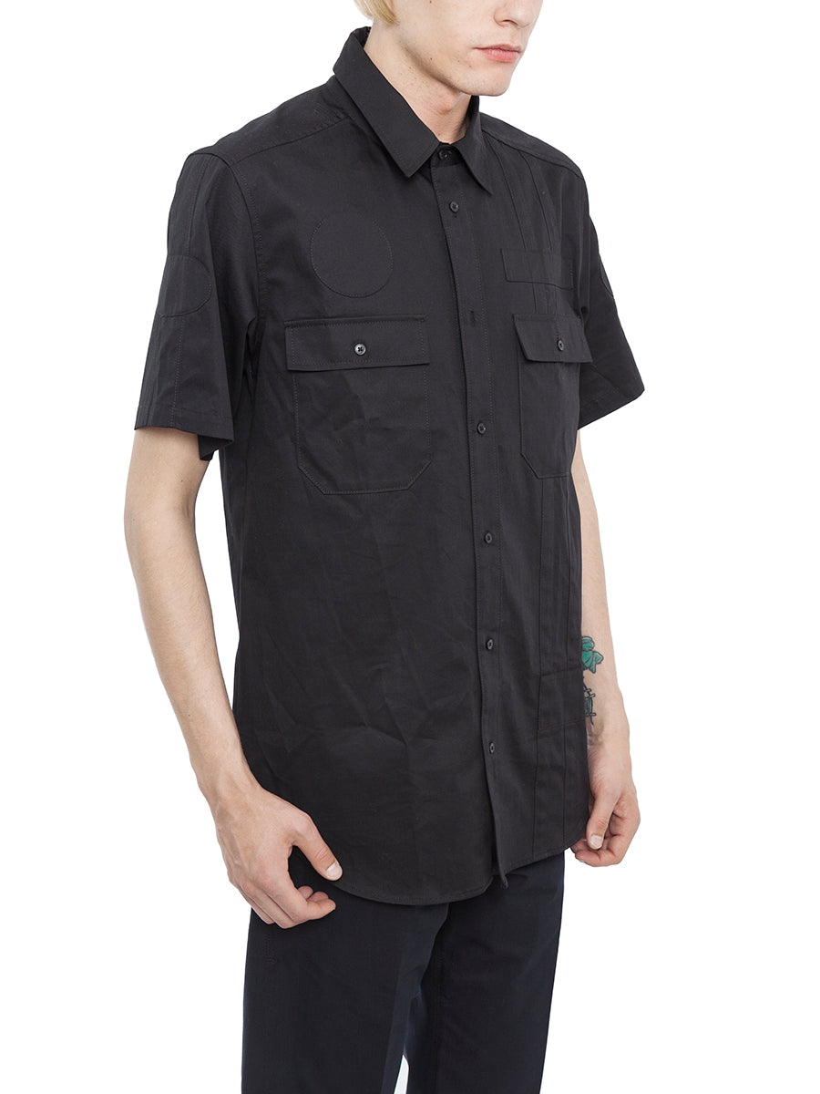 ALEXANDER WANG Modern Patchwork Cotton Shirt with Double Pockets